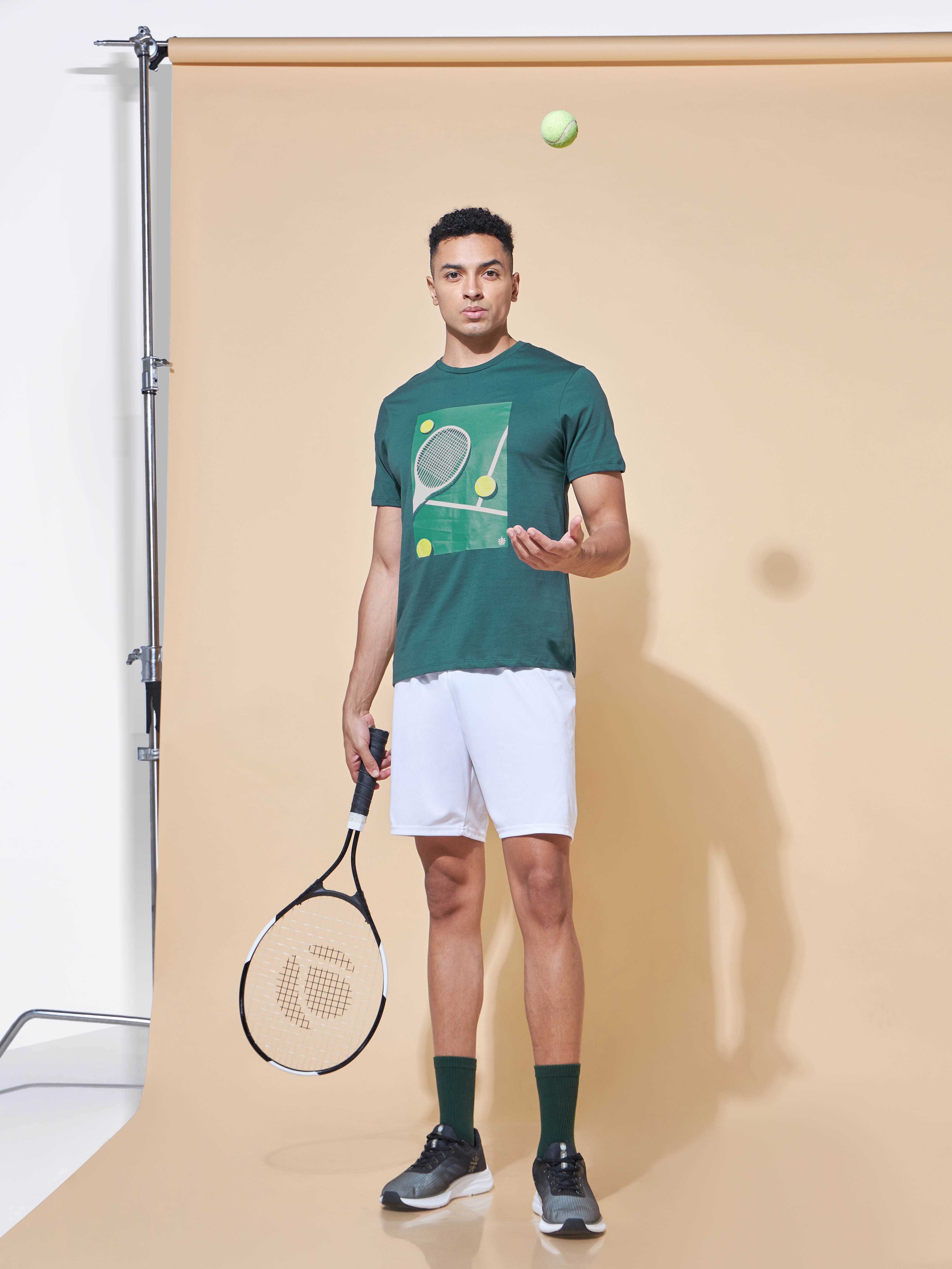 Tennis Court Side Print T-shirt