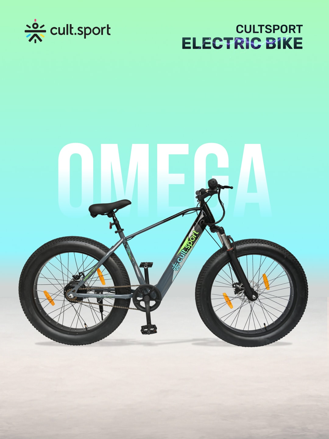 OMEGA26TBLACK with 4.5 hrs Fast Charg, BLDC Motor 26 inches Single Speed Lithium-ion (Li-ion) Electric Cycle, Ideal for Unisex, 13+ Years
