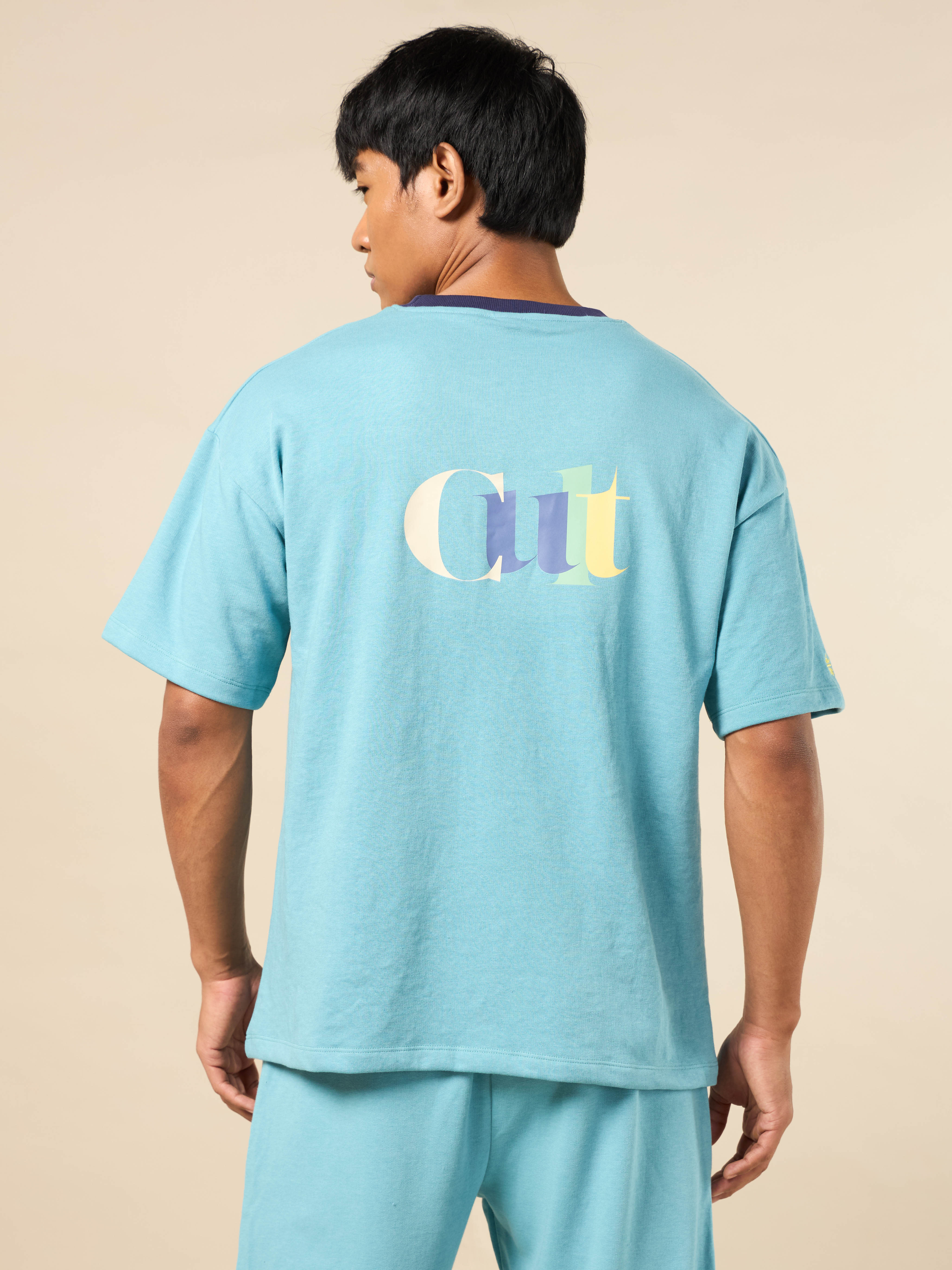 Men's Blue Cult Brand Carrier Oversized T-shirt