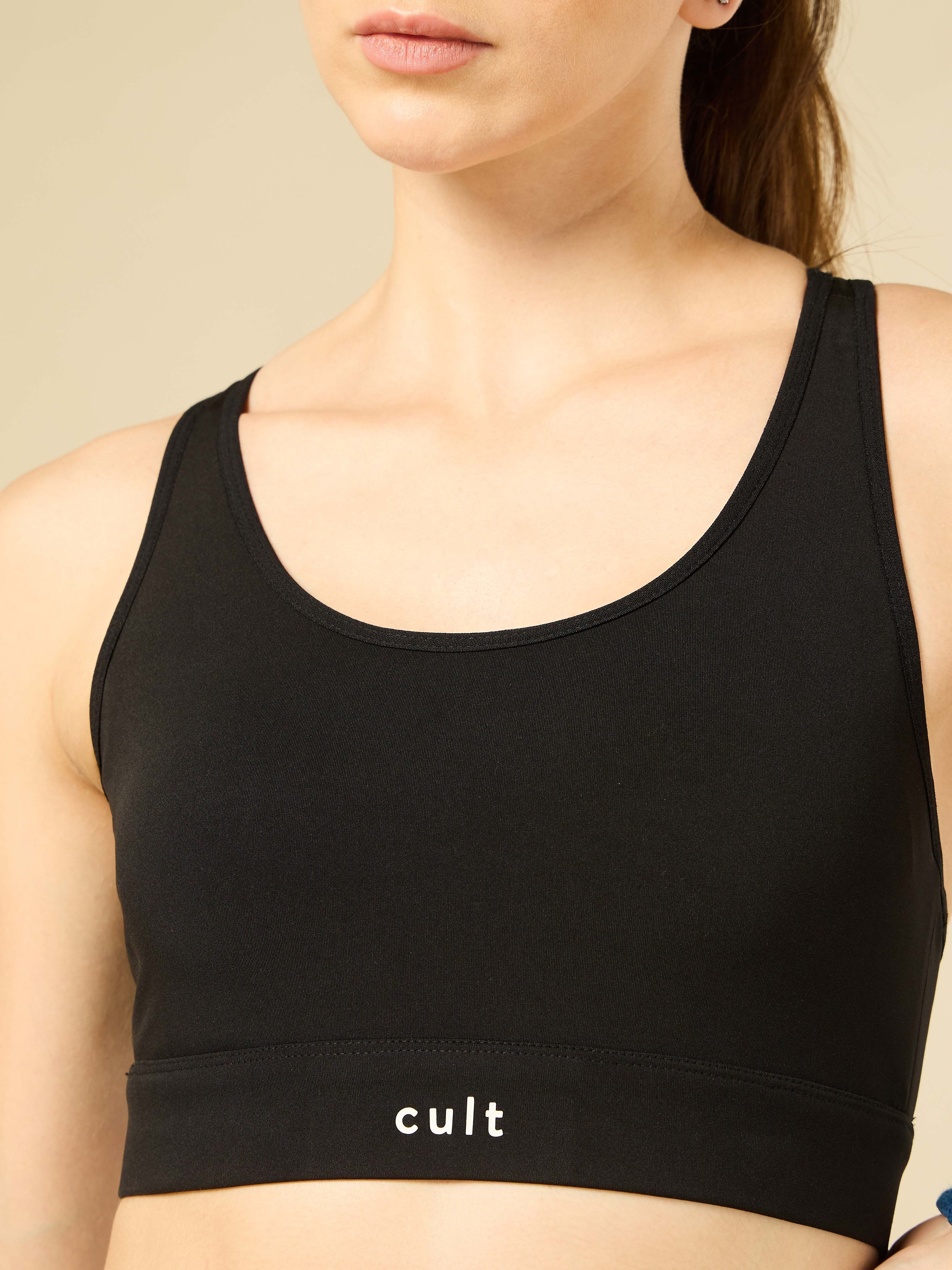 Cult Black Racer back Hook Bra