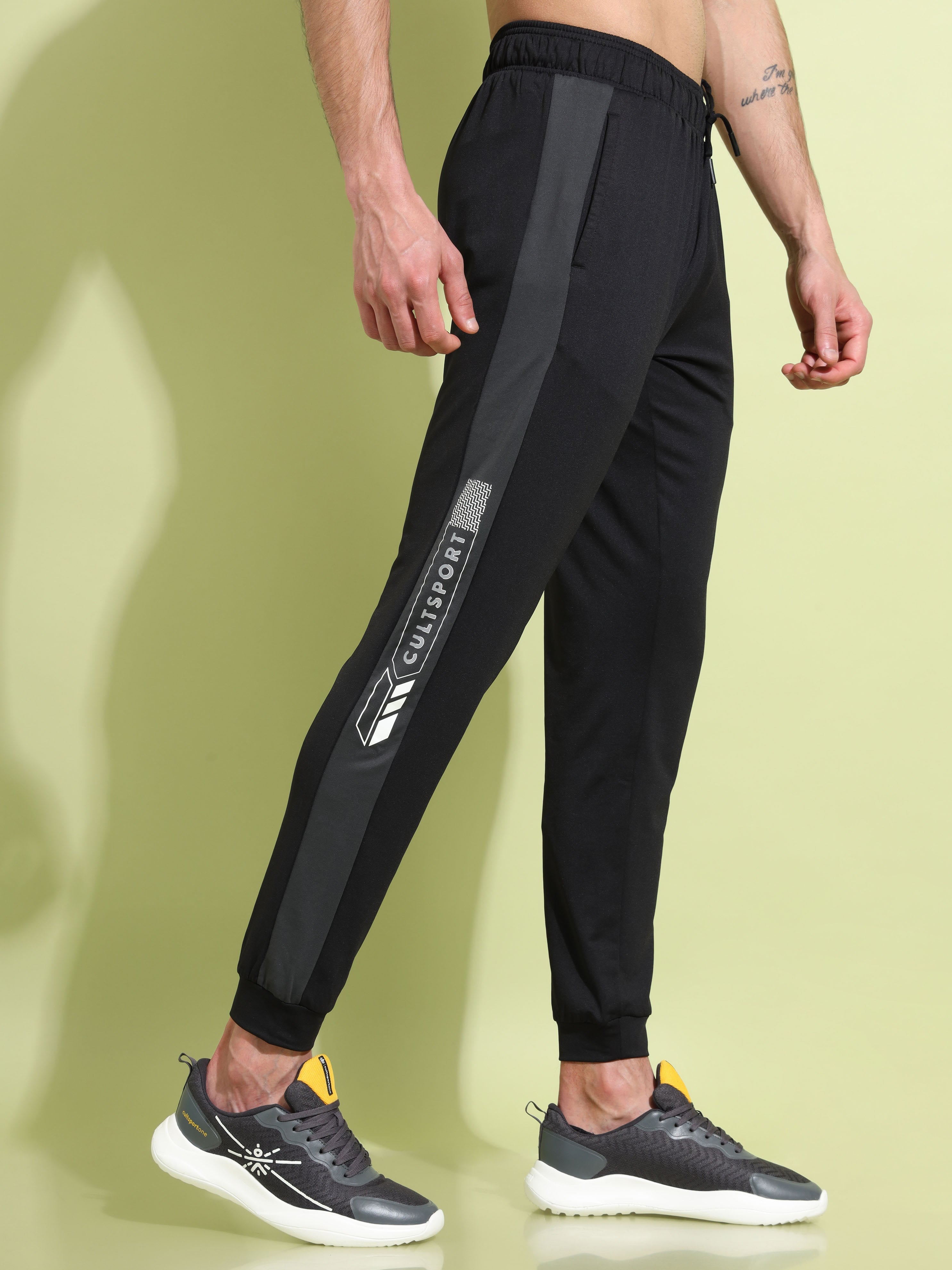 Panelled Performance Joggers with Print