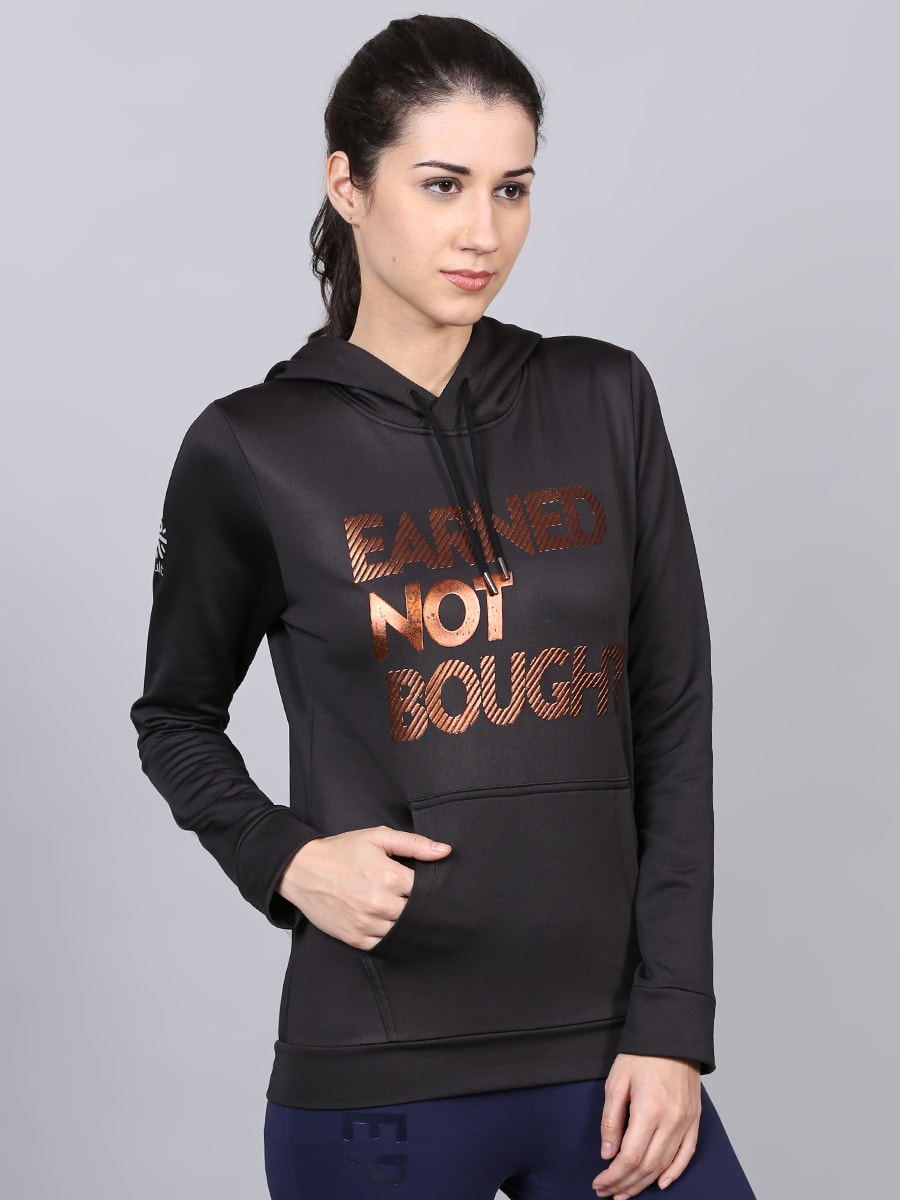 Women Black Challenge Hoodie