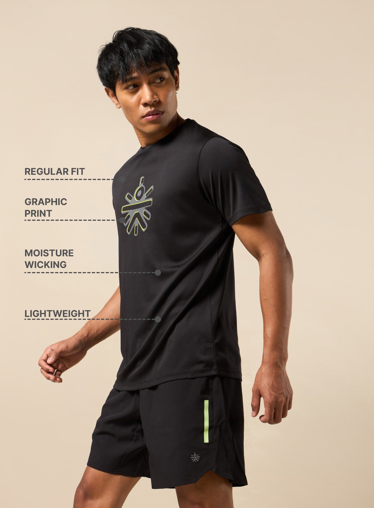 Men's Black Brand Carrier Print T-shirt