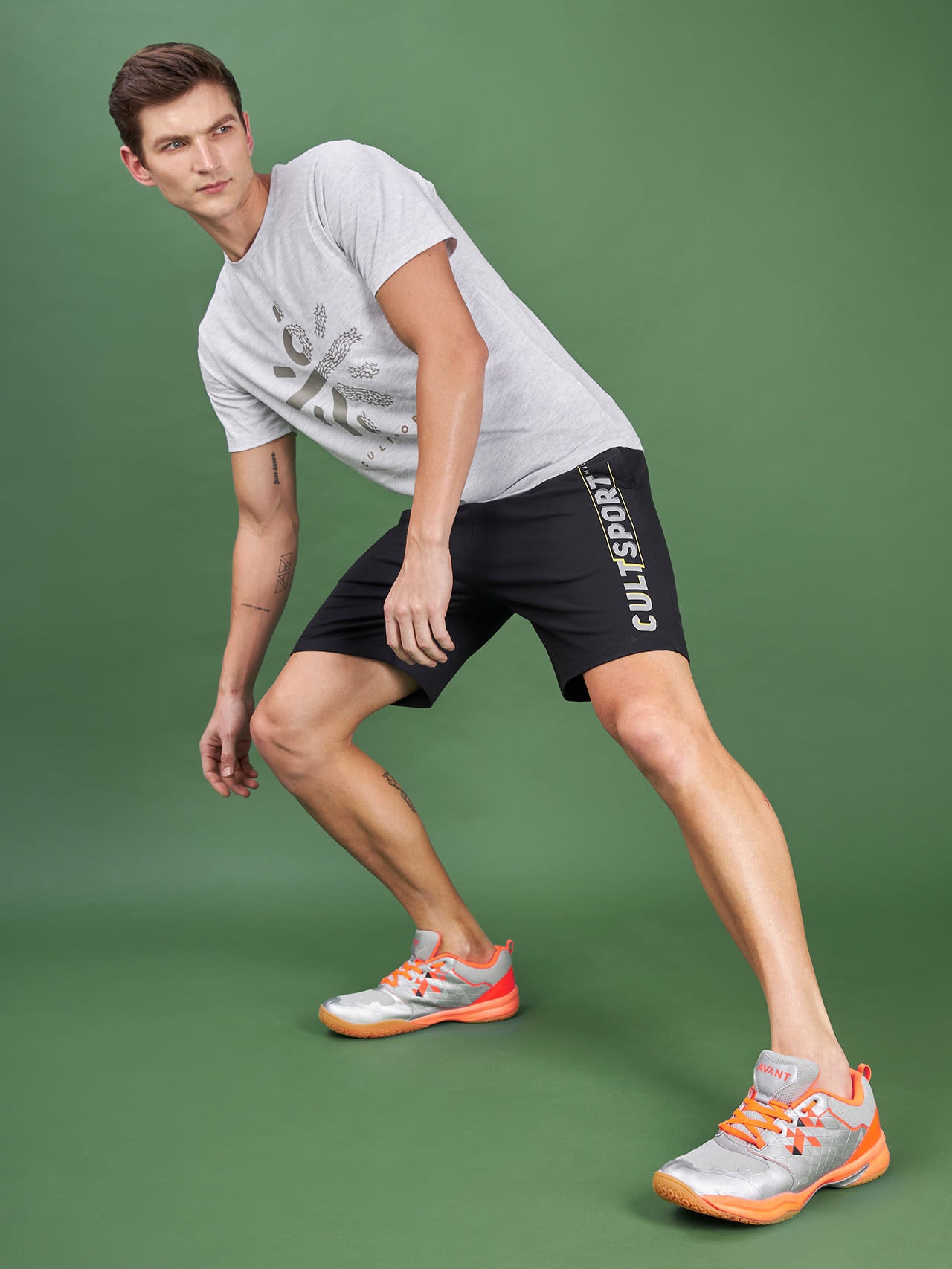 Avant Men's FluidX 2.0 Badminton Shoes-Grey/Orange