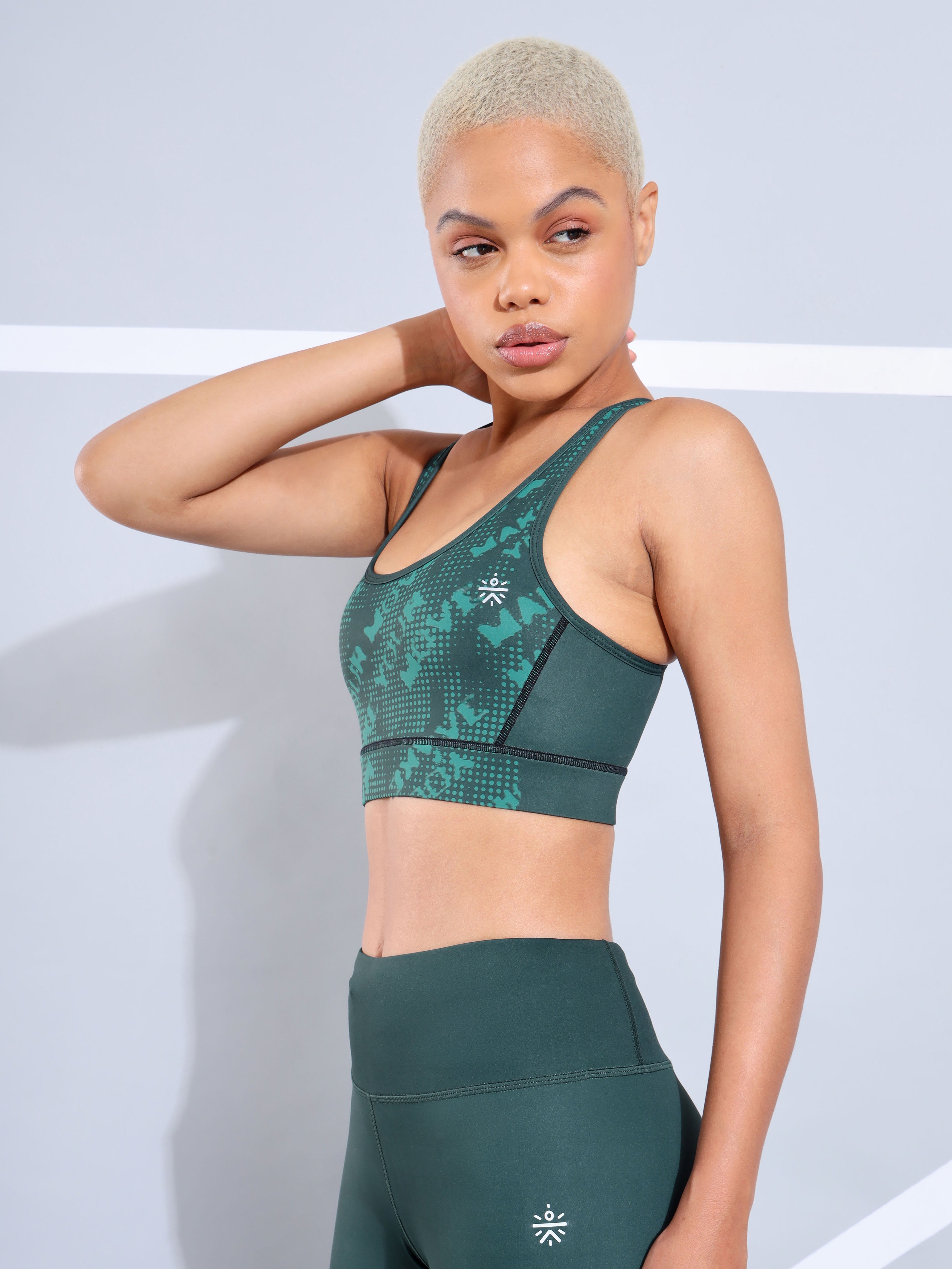 Typography Print Medium Impact Criss Cross Sports Bra