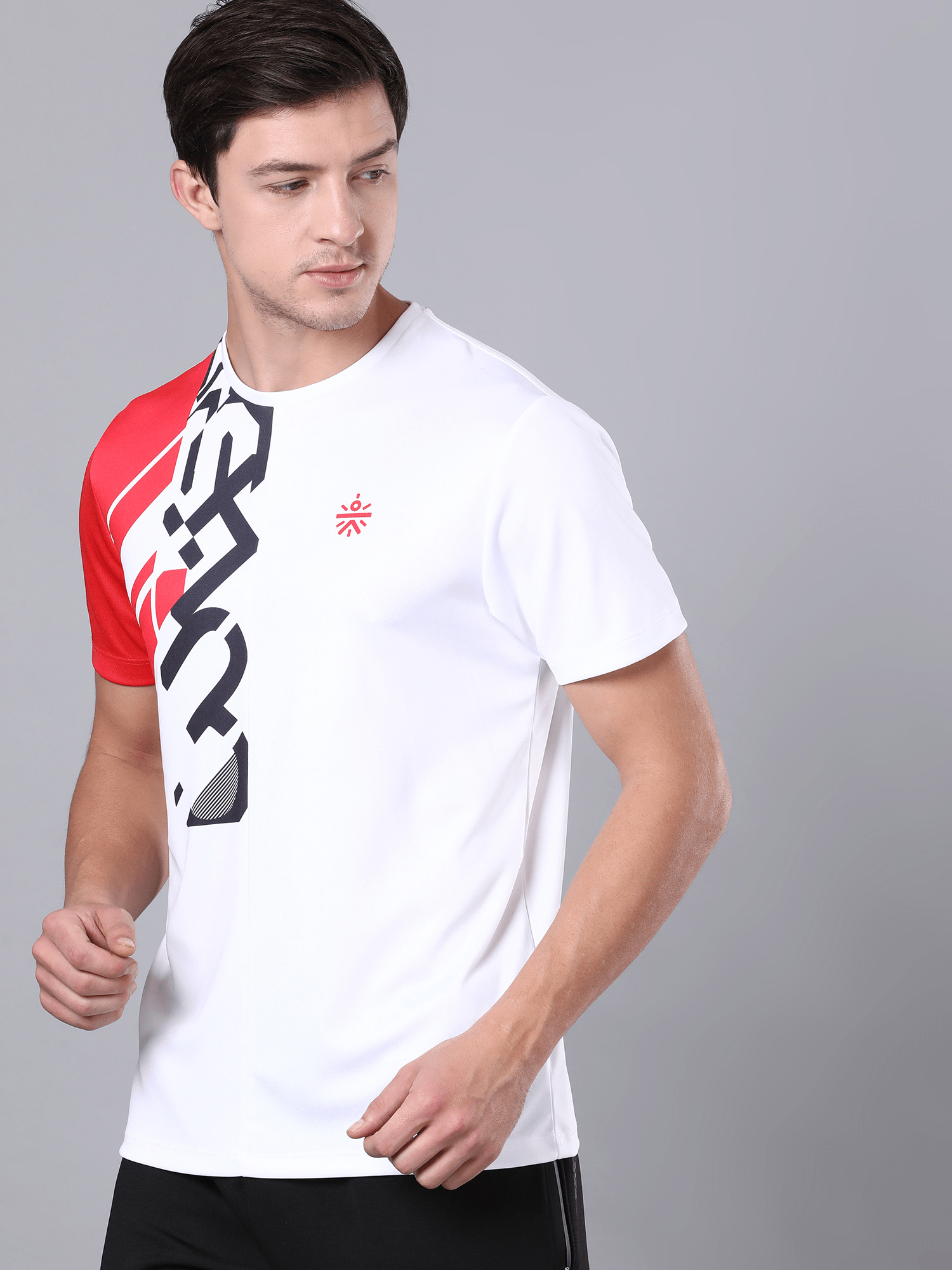 Abrstract Dia White Workout Tee