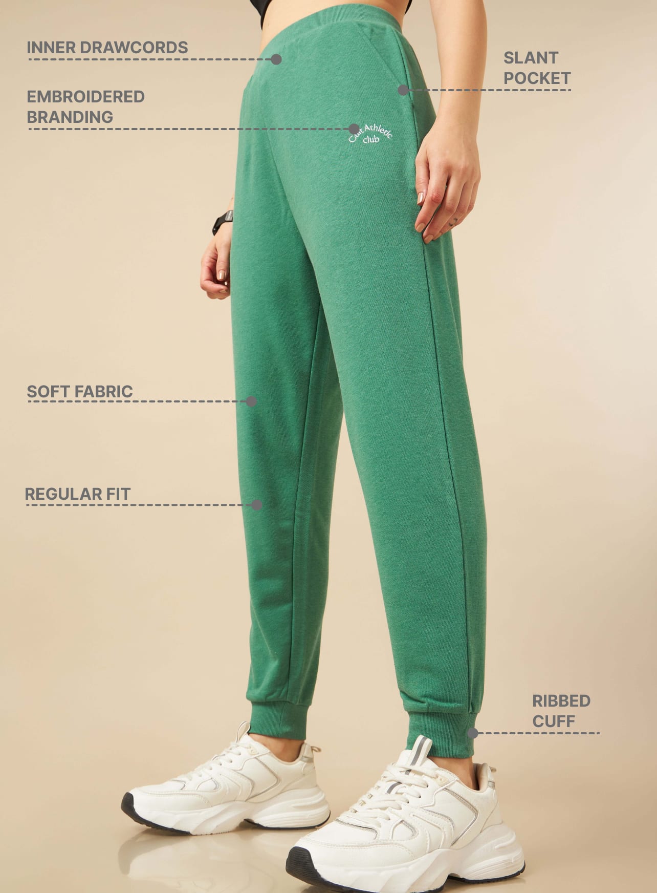 Cult Athletic club Women Sea Green Joggers