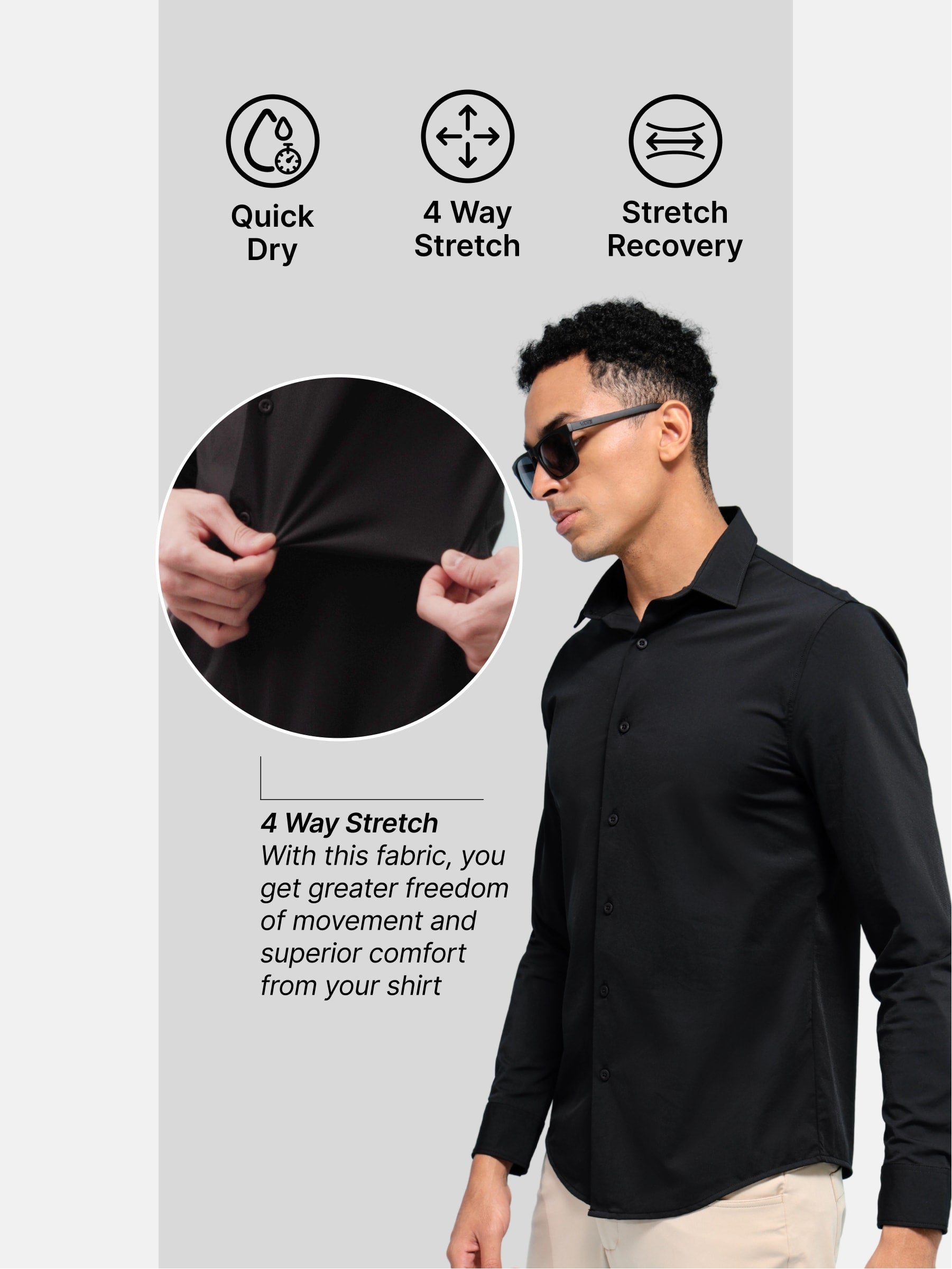 Slim Fit Spread Collar Shirt