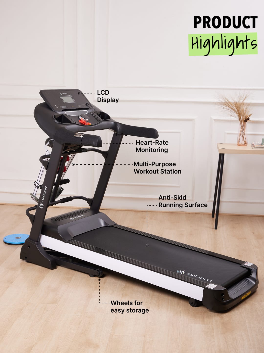 Smartrun Canoas 5.5 HP Peak Treadmill | 15-level Auto-Incline & Massager | Max Weight-130kg | Max Speed-16kmph (with 6 Months Extended Warranty)