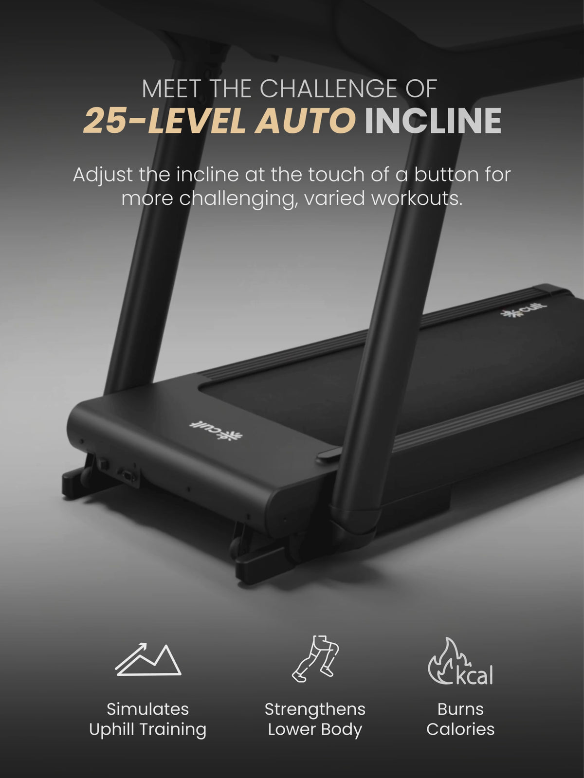 Cult SmartStride CanoasPro 5 HP BLDC Treadmill with 4 Shock Absorbers for Enhanced Cushioning & Reduced Knee Impact |130 kg User Capacity | 25-Level Auto Incline | 16 km/h Max Speed ( Black)