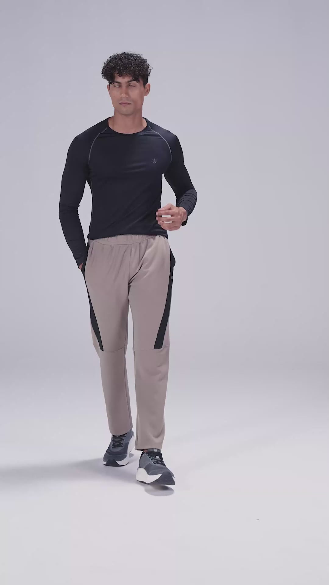 Men's Beige Pace Up Running Trackpants