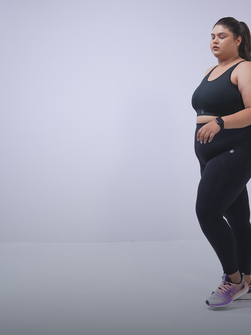 Women's Black Training Essential Plus Size Tights