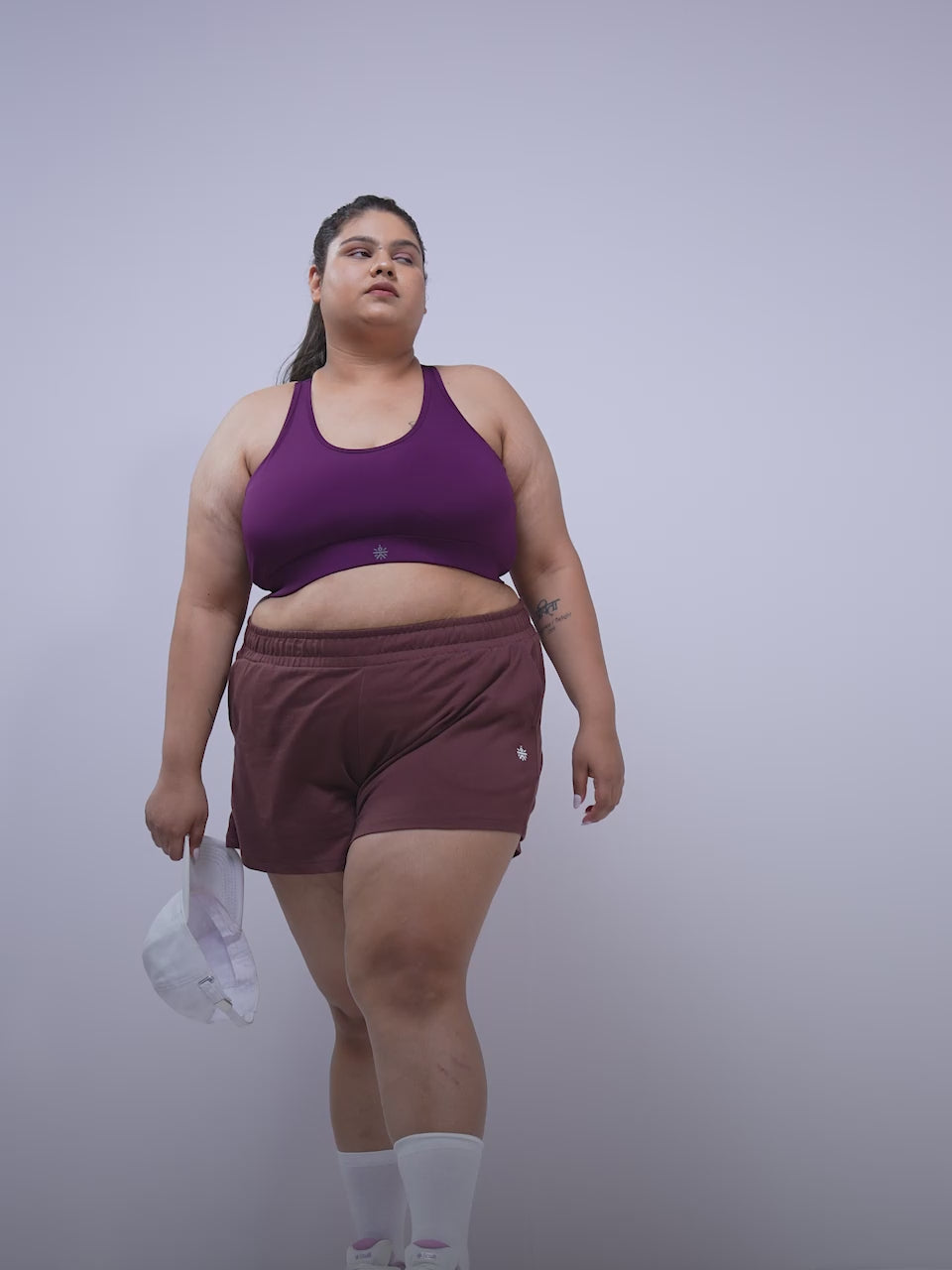 Women's Dark Grey Plus Size Everyday Essential Cotton Shorts