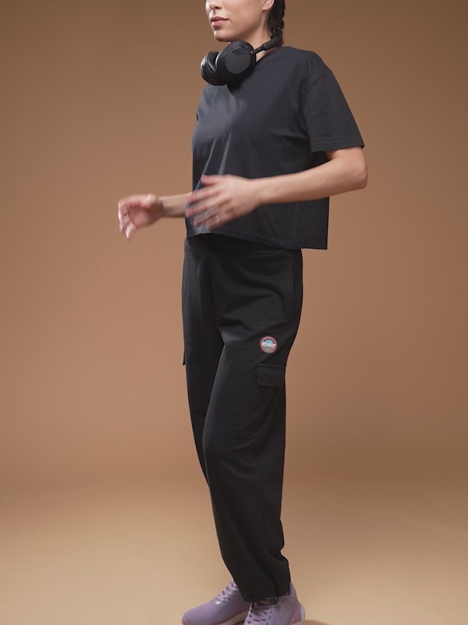 Women Black Club Utility Joggers