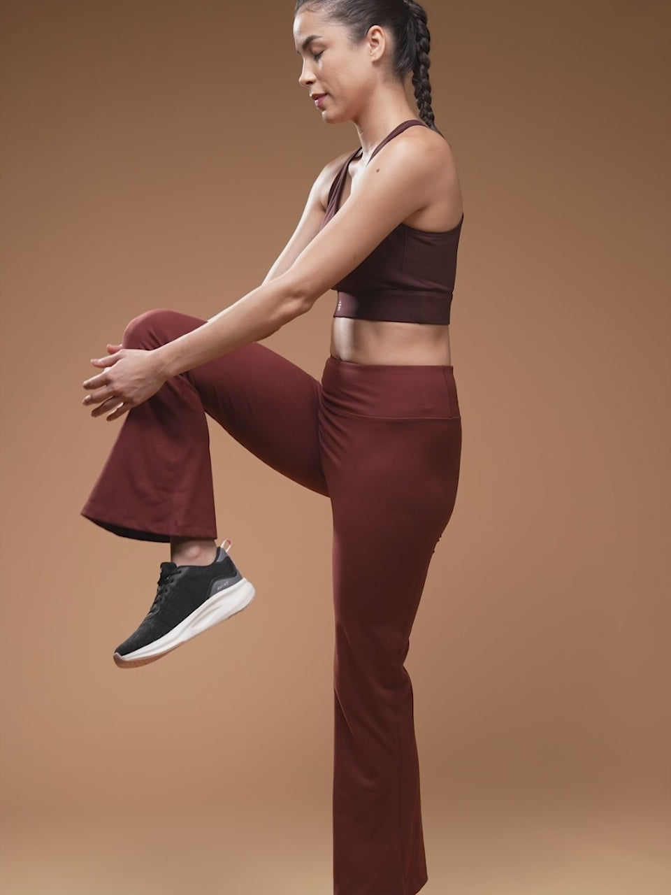 Women's COMFlex Dark Brown Performance Flare Pants