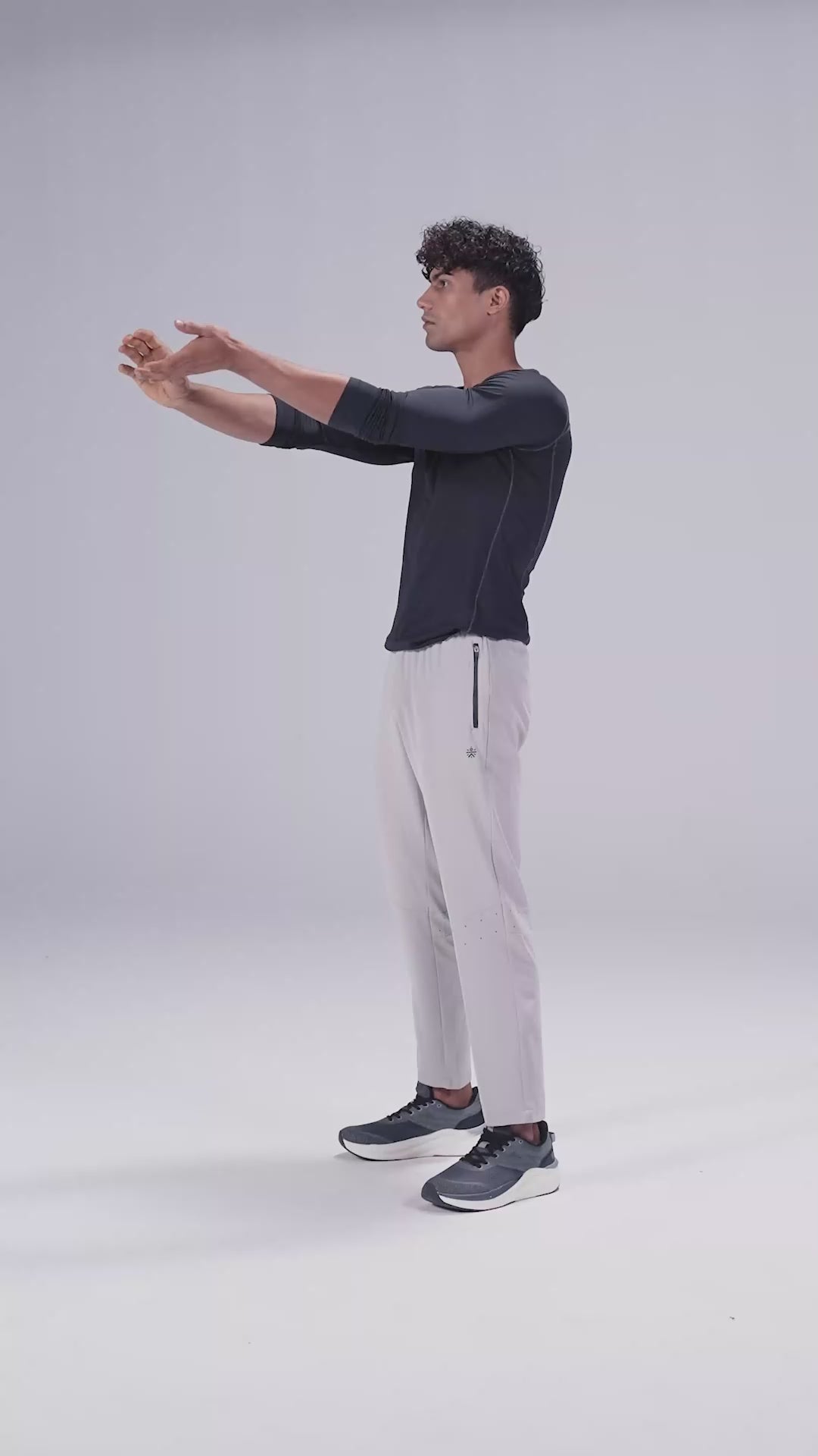 Men's Grey High Flex Training Performance Pants