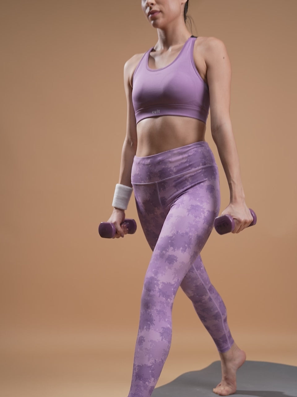 Purple Printed Performance Tights