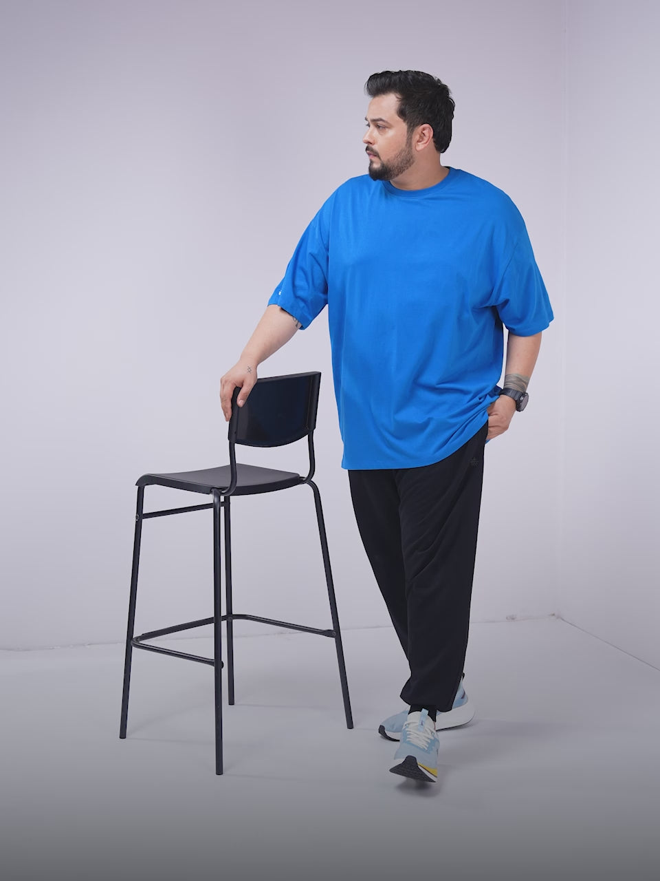 Men's Dark Grey One More Rep Graphic Plus Size Oversized fit T-shirt