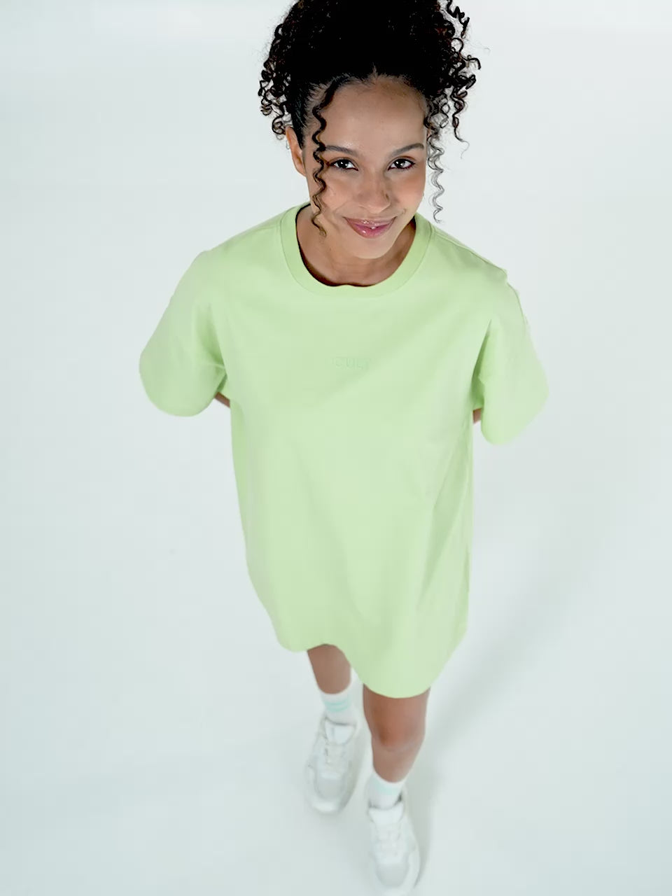Women's Lime Soft Form Oversized T-shirt Dress