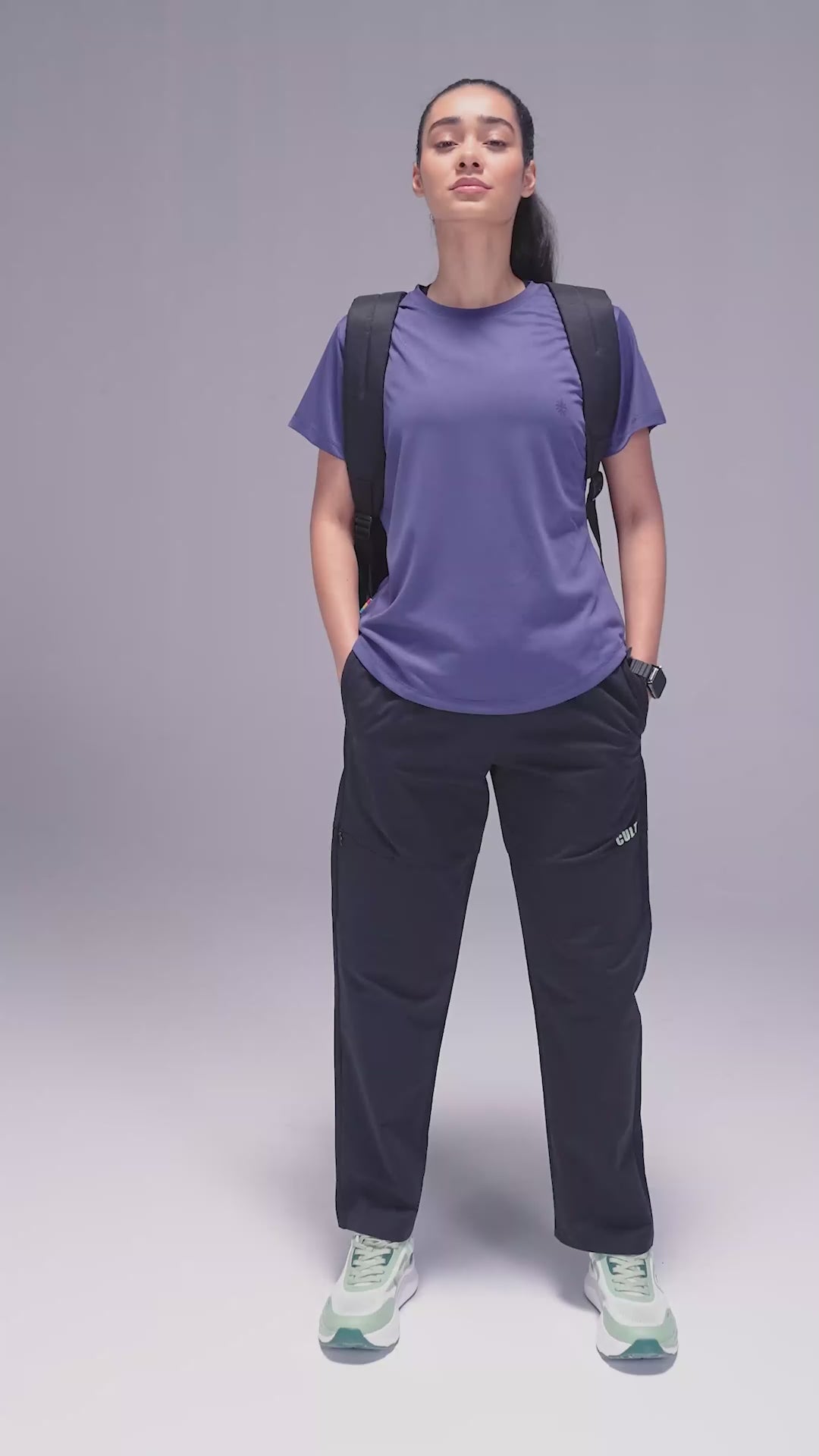 Women's Black Trail Blaze Travel Trackpants