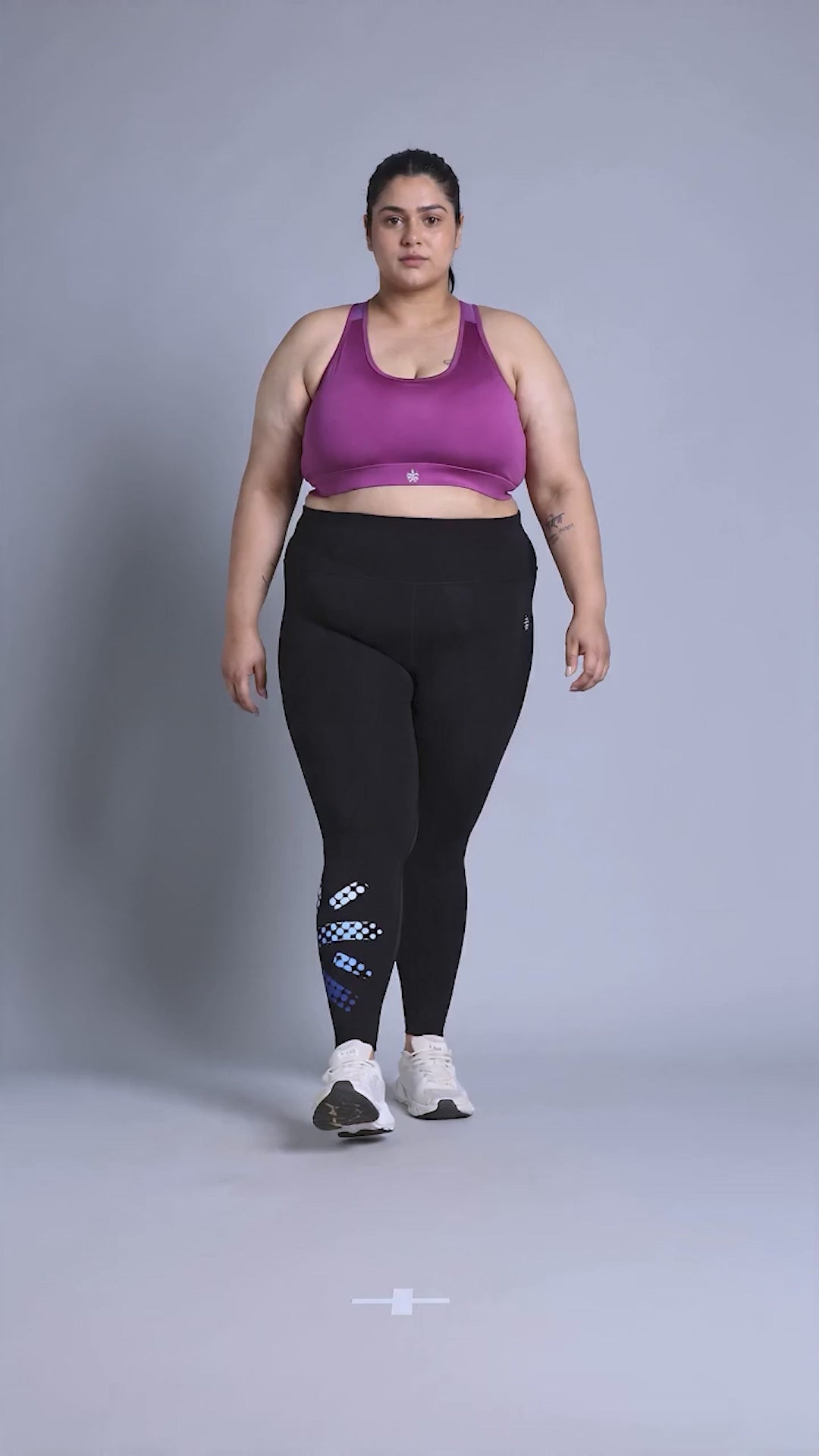 Women's Black Plus Size Graphic Branded COMFlex Training Tights