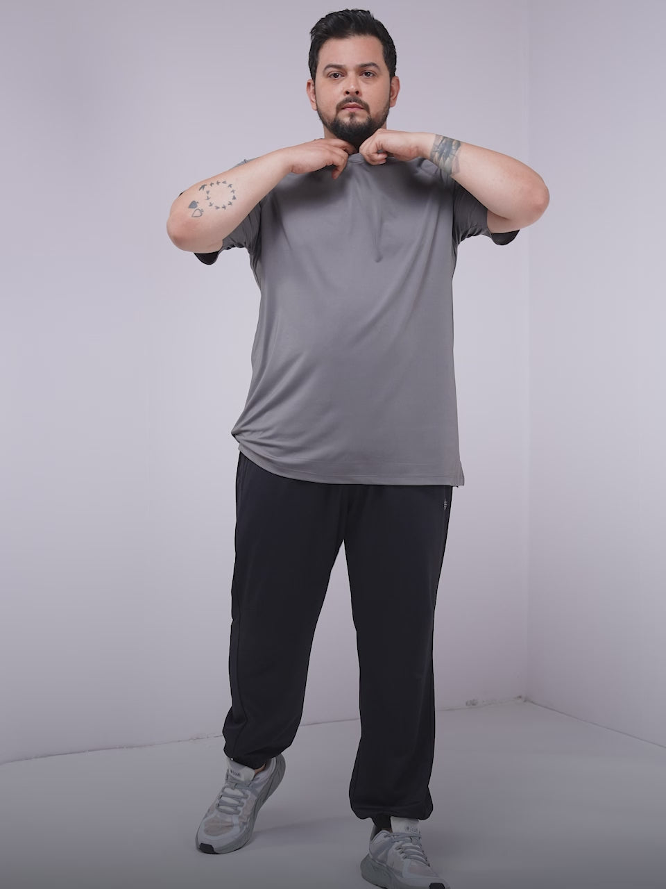 Men's Dark Grey Ultimate Running Plus Size regular fit T-shirt