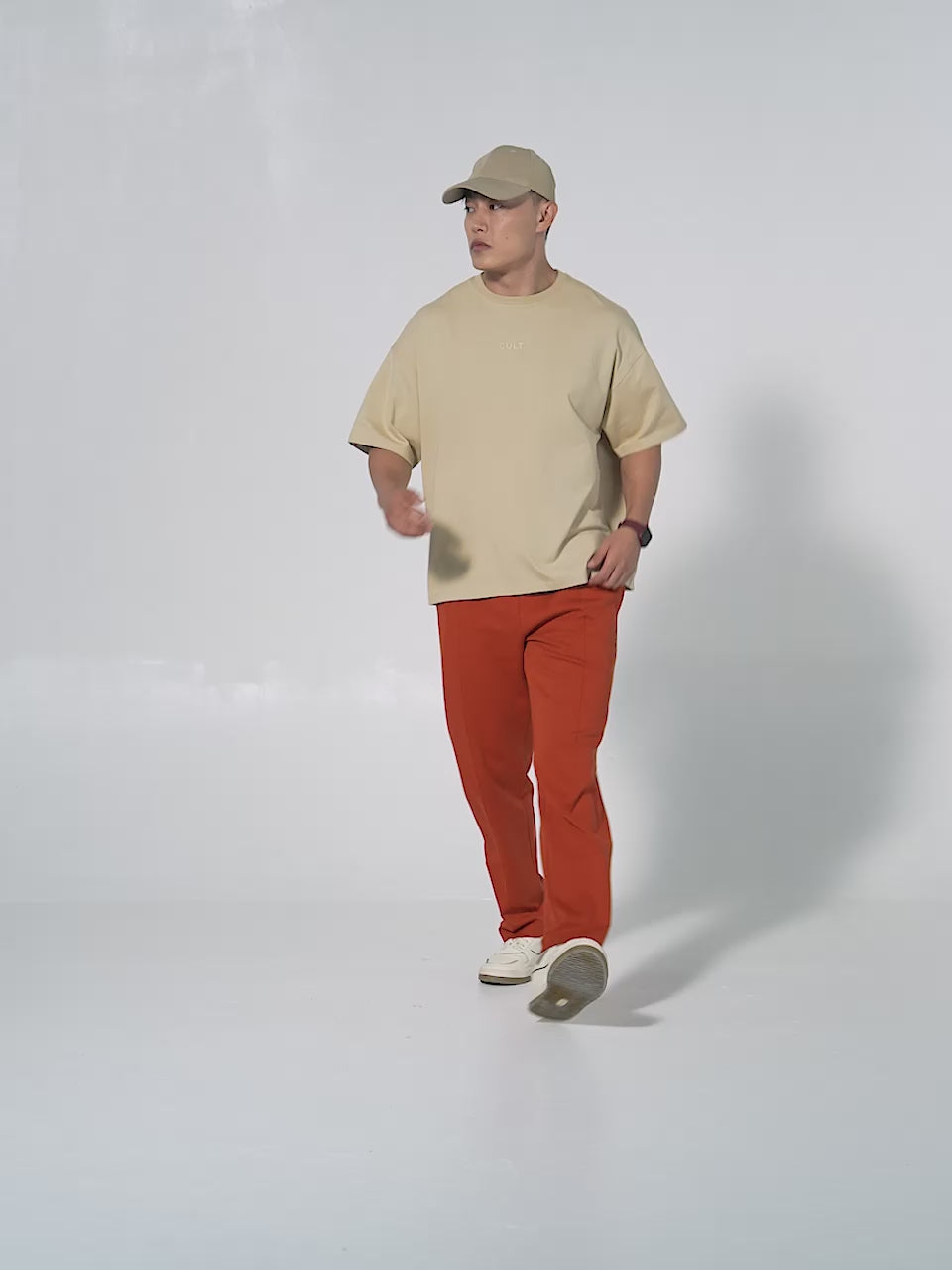 Men's Beige Soft Form Oversized T-shirt