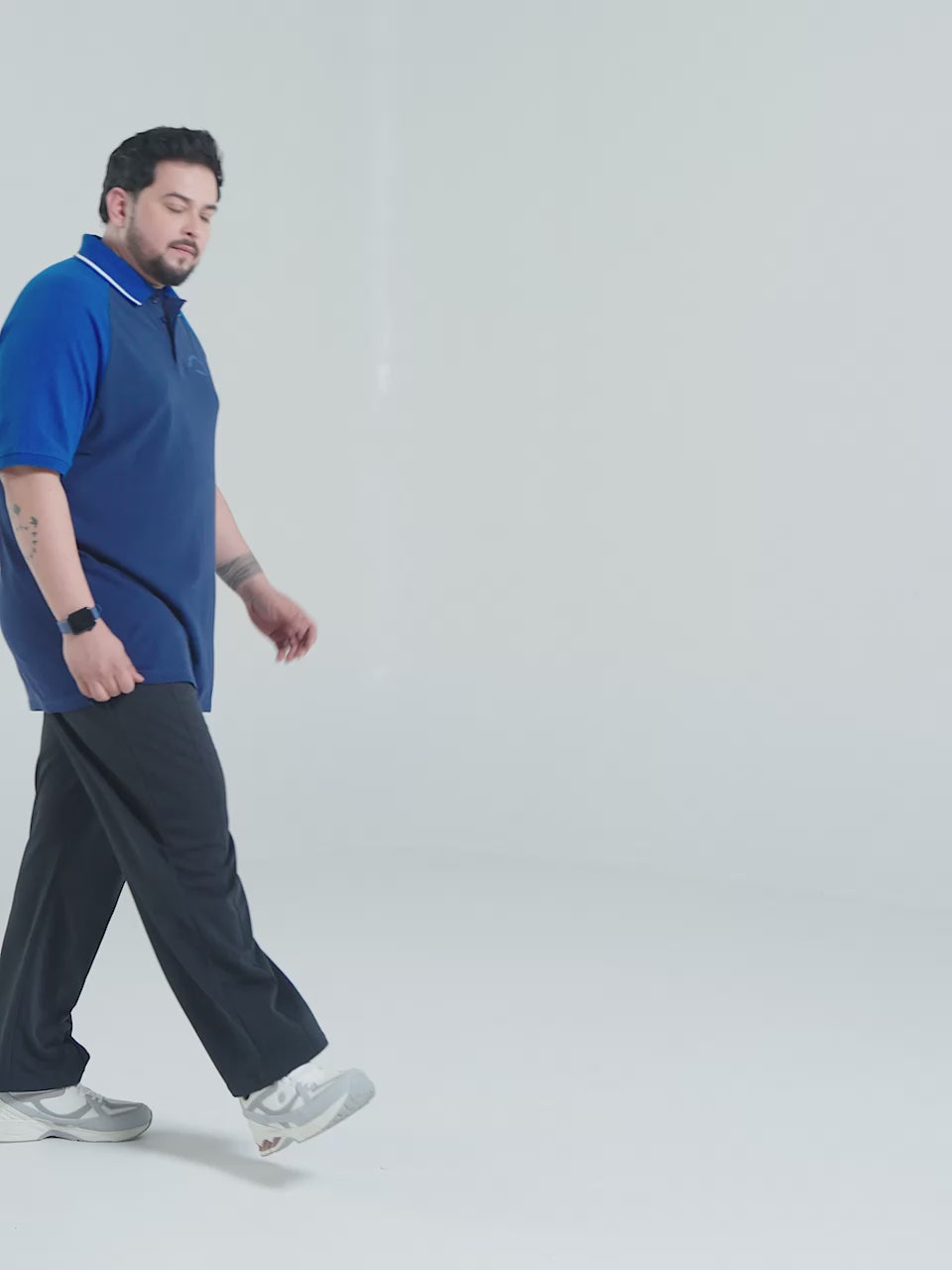 Men's Navy Athletic Club Plus Size Polo T-shirt