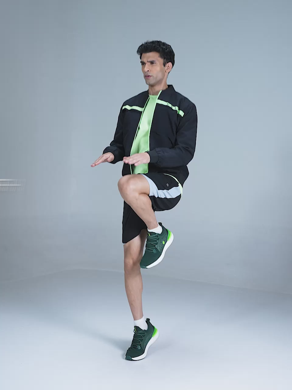 cult Men's Motive Running Shoes - Bottle Green/Neon Green