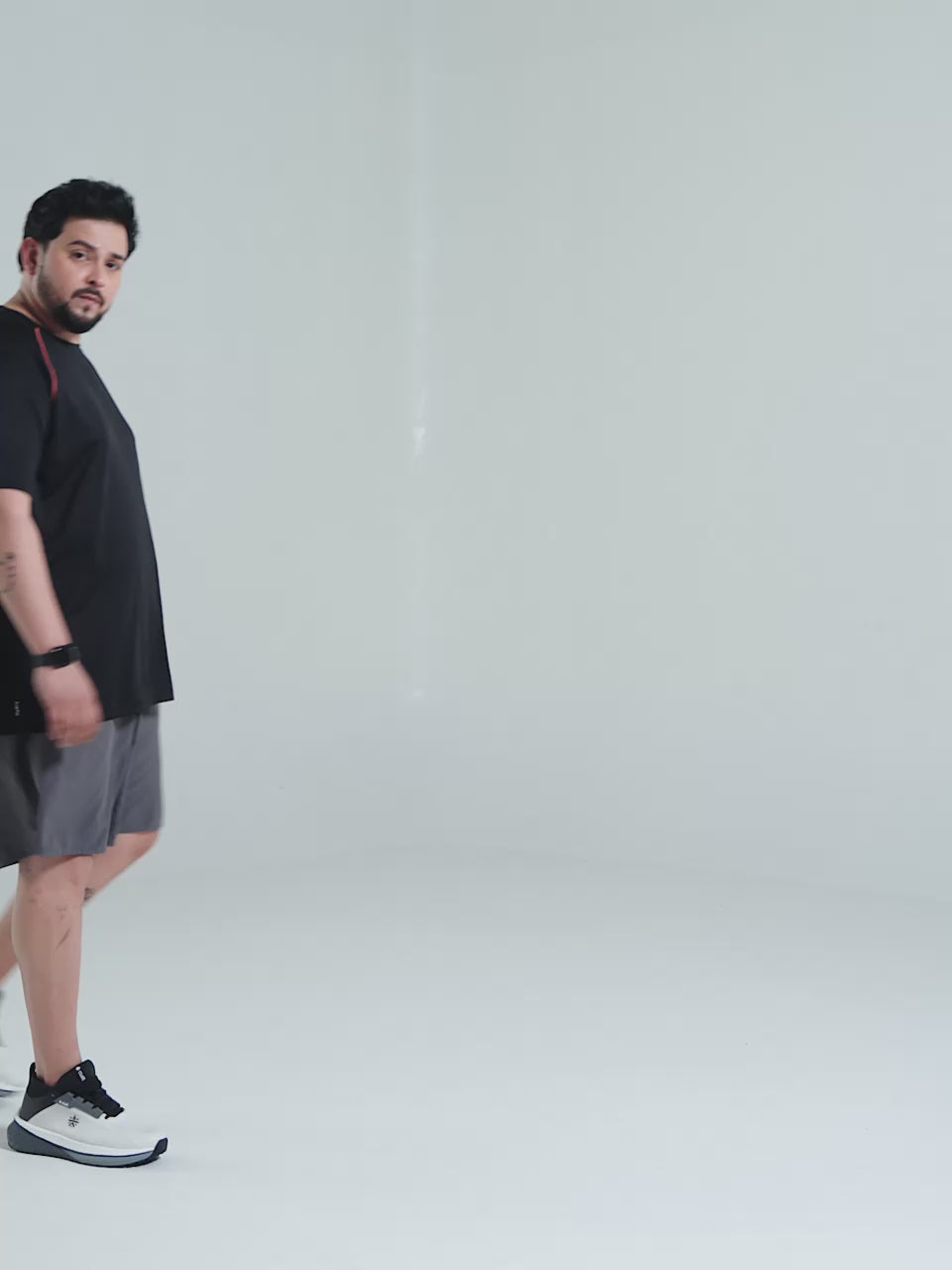 Men's Black Everyday Workout Train Plus Size T-shirt