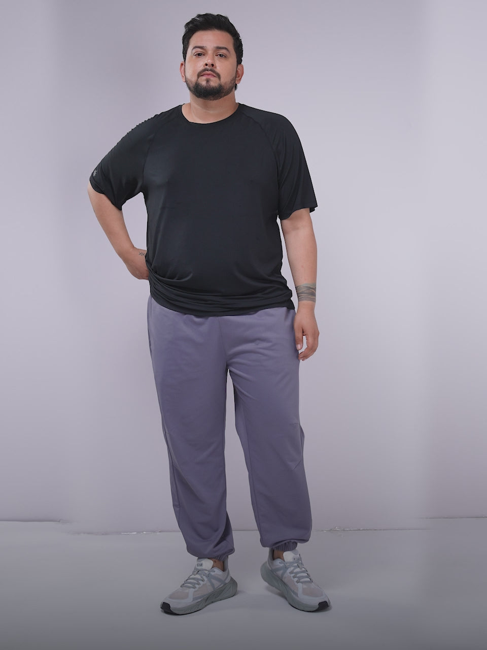 Men's Dark Grey Plus Size Night Joggers