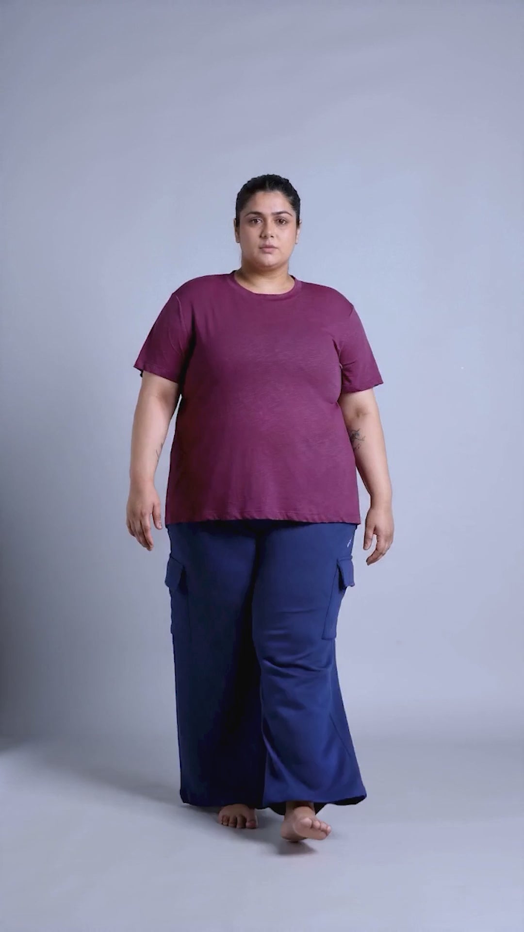 Women's Purple Yoga Flow Plus Size T-shirt