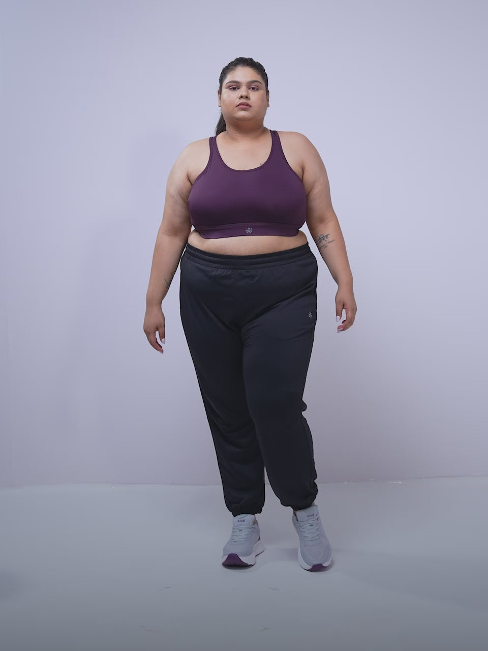 Women's Plum Racer Back Hook Running High Support Plus Size Sports Bra