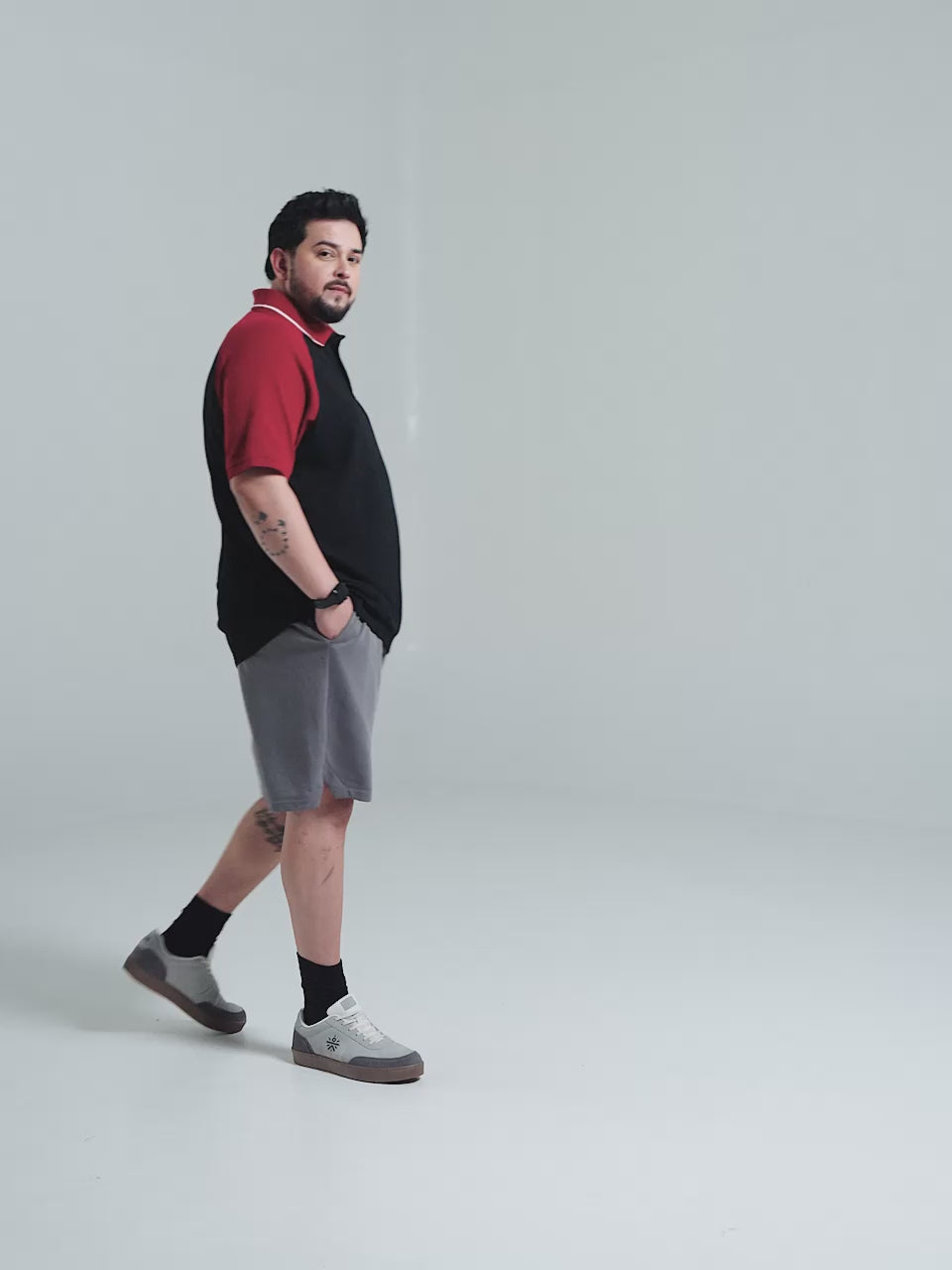 Men's Black Athletic Club Plus Size Polo T-shirt