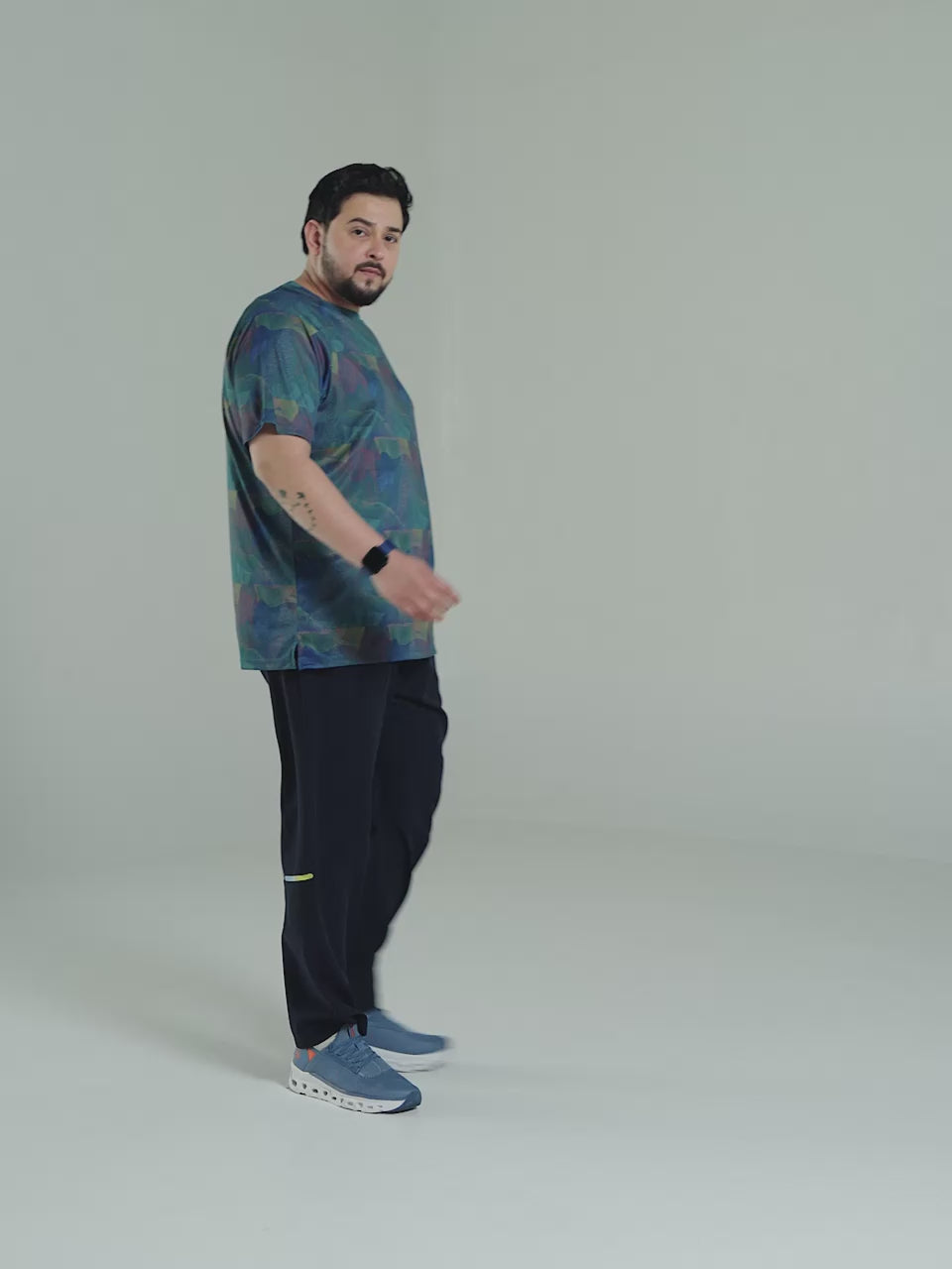 Men's Teal High Energy Line Training Plus Size T-shirt