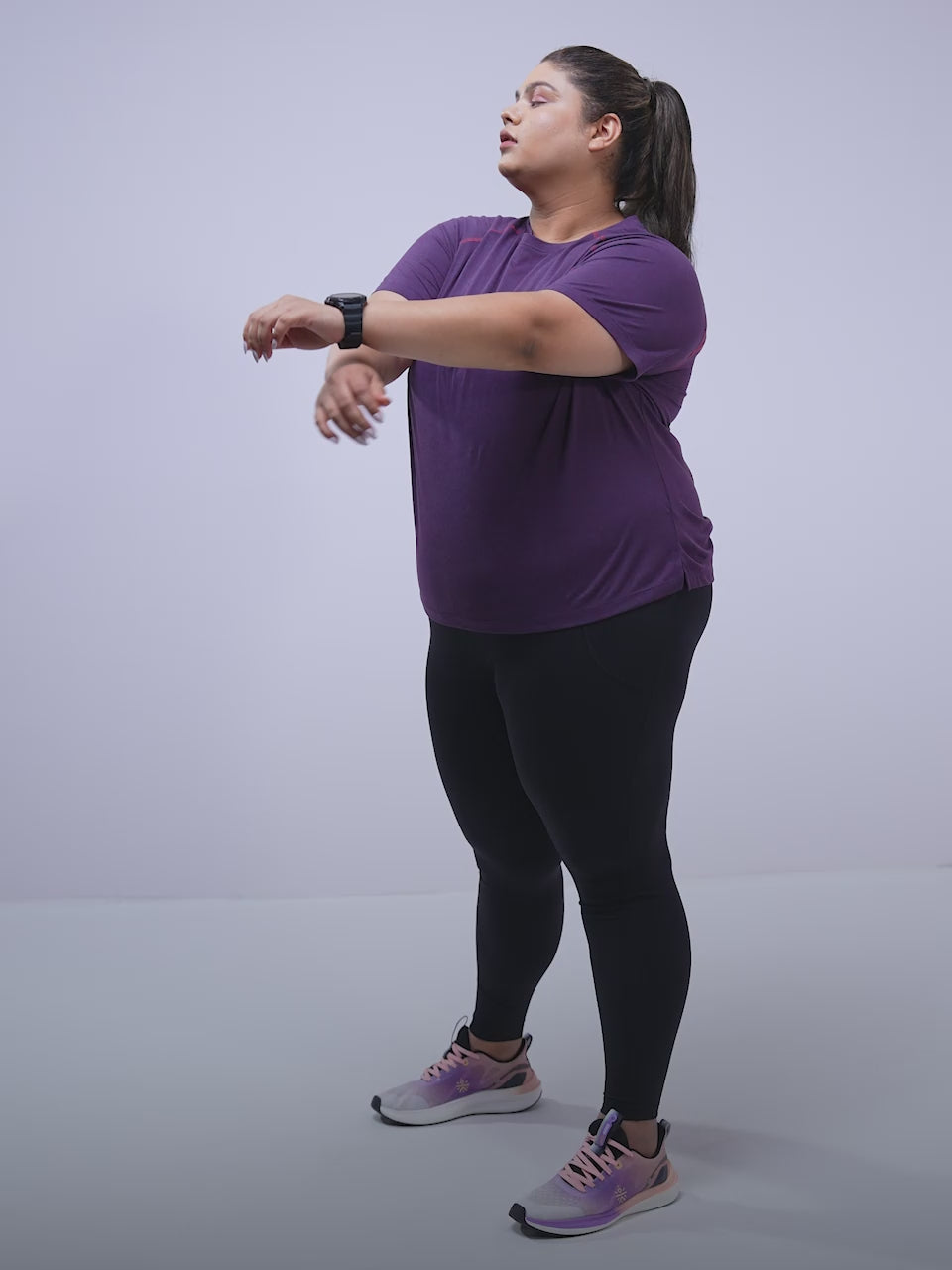 Women's Purple Flex Plus Size COMFORtech Regular Fit T-shirt