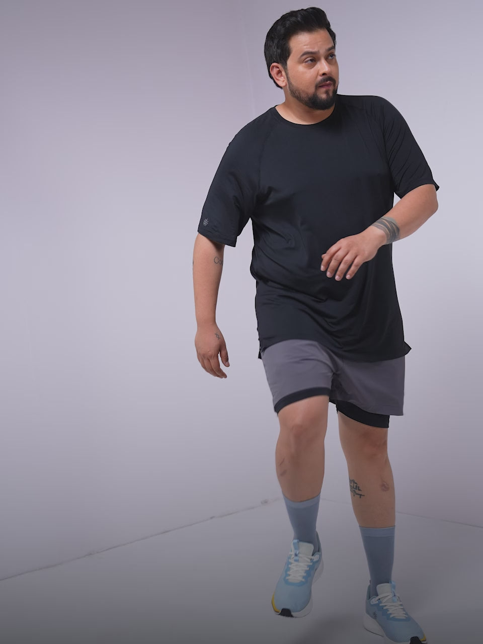 Men's Black Ultimate Running Plus Size regular fit T-shirt