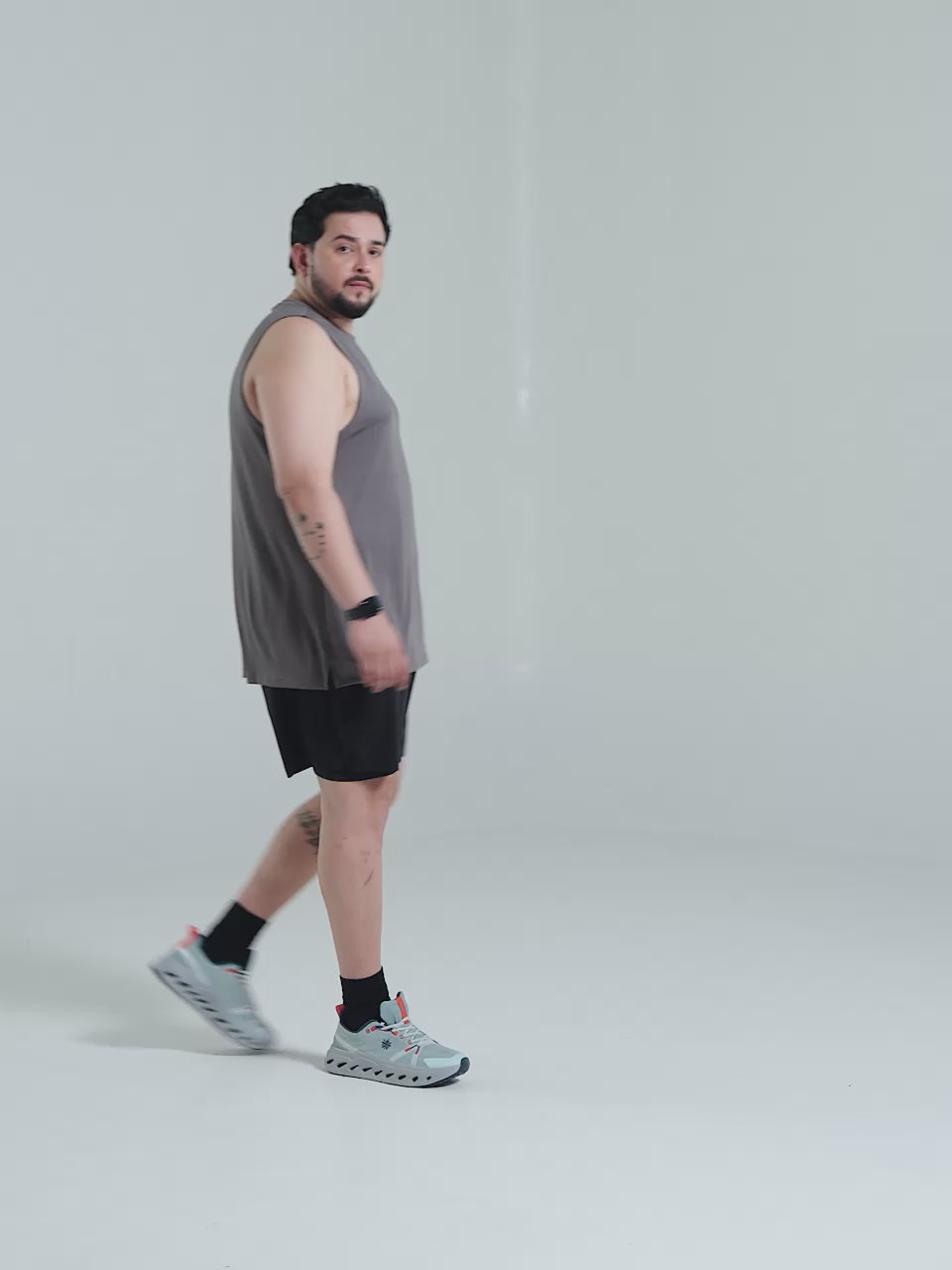 Men's Grey Training Essential Plus Size Tank