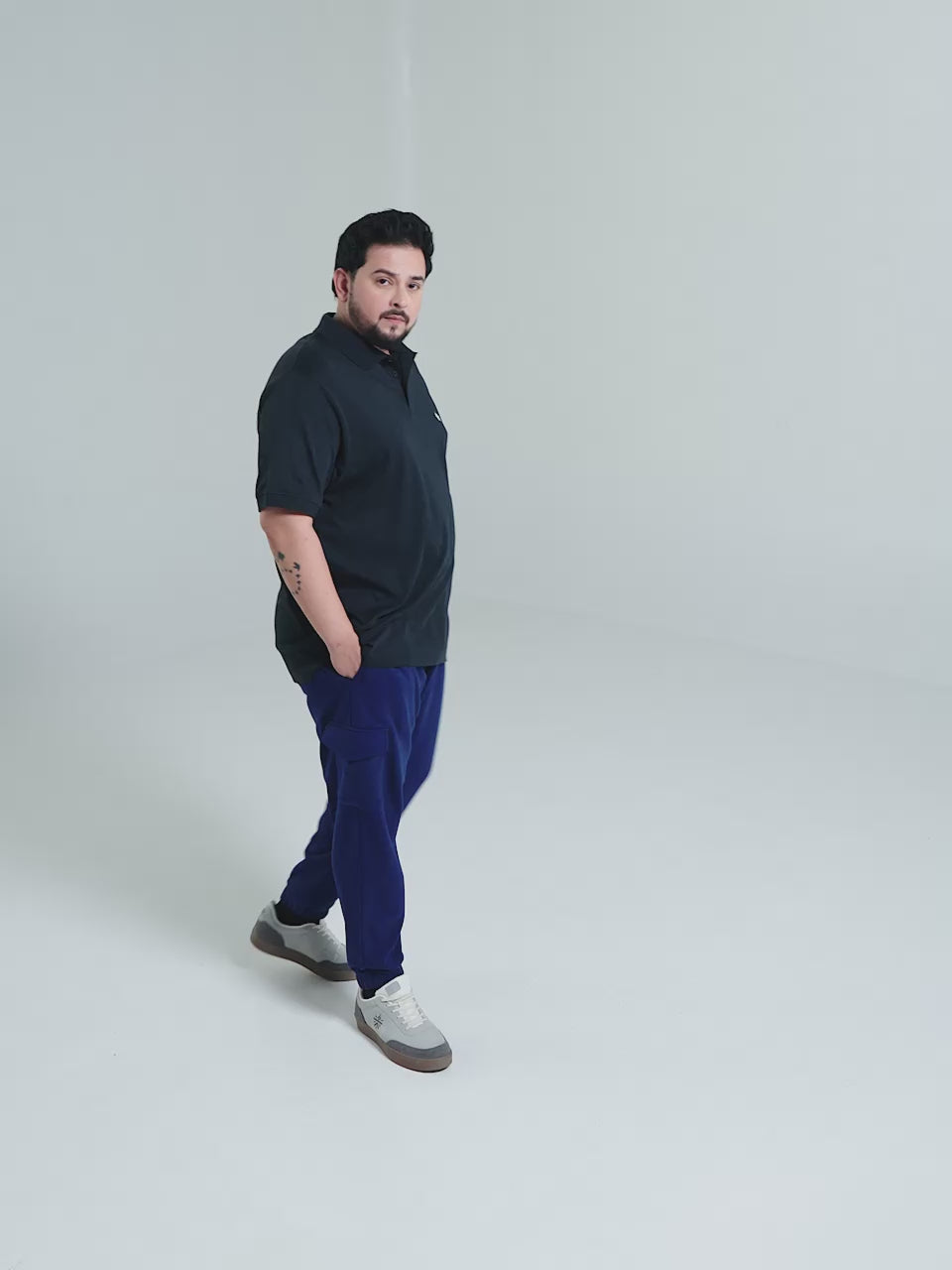 Men's Black All Day Play Plus Size Polo T-shirt
