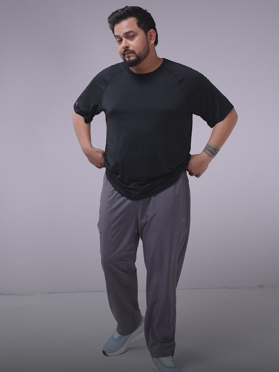 Men's Dark Grey Runner's Essential Plus Size Trackpants