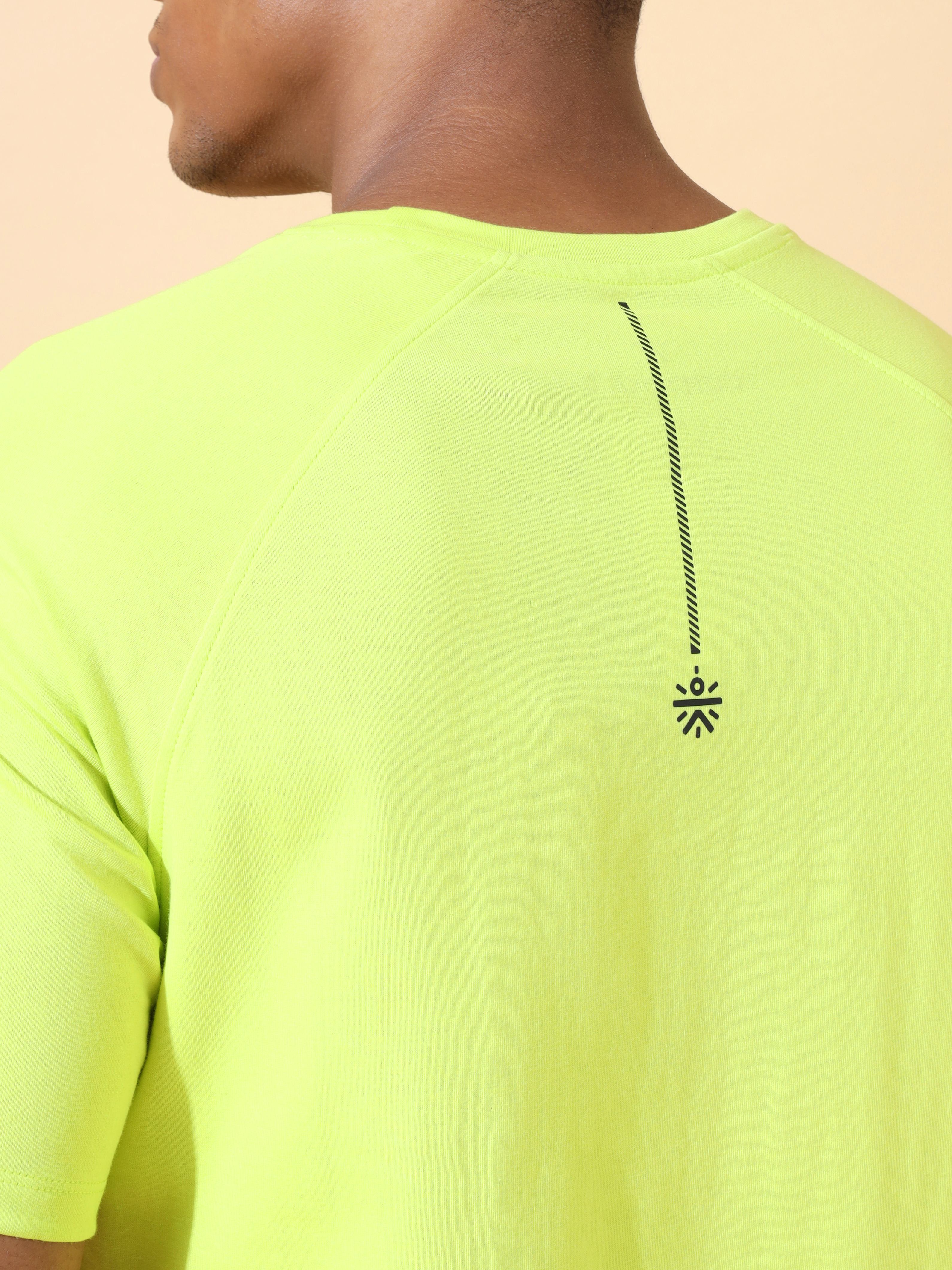 Raglan Sleeve Neon T-shirt with Graphic