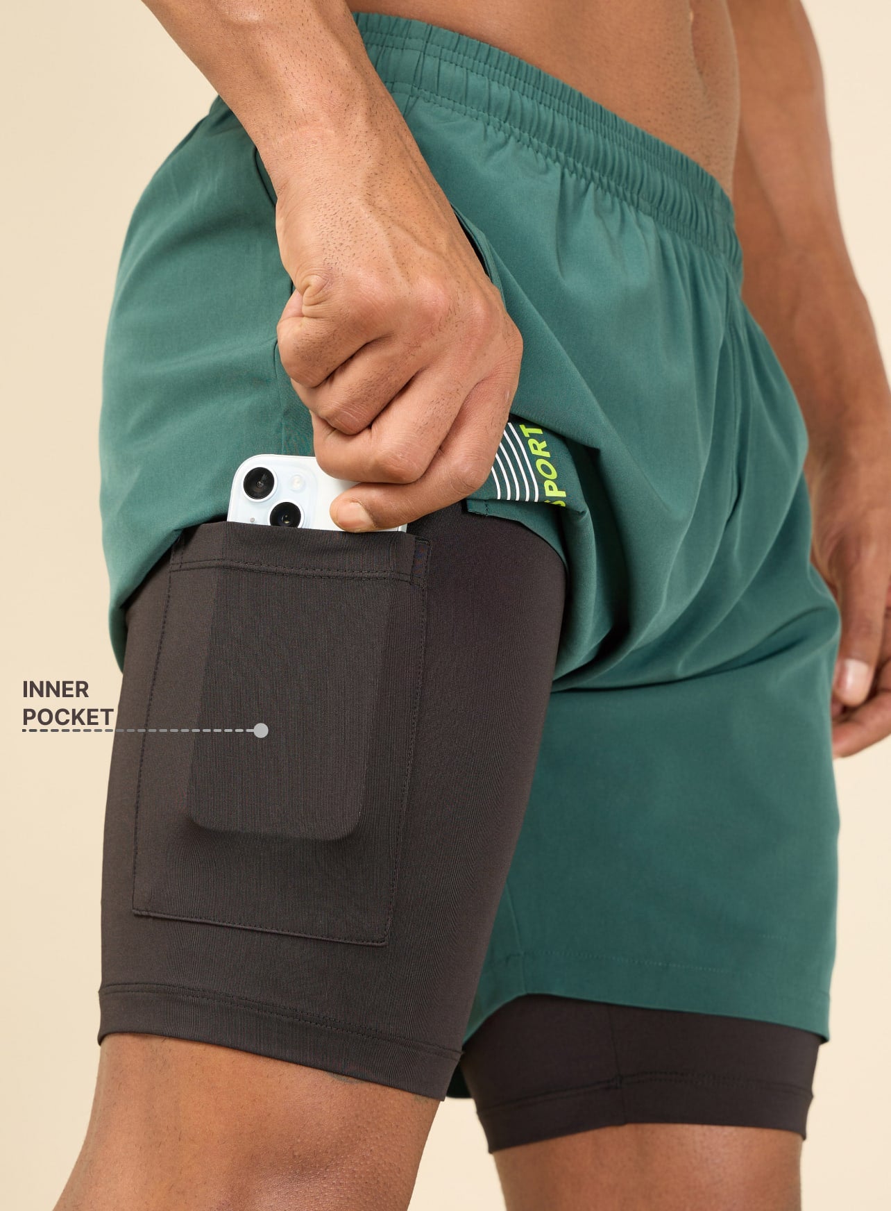 Solid Performance Shorts with Inner Tights