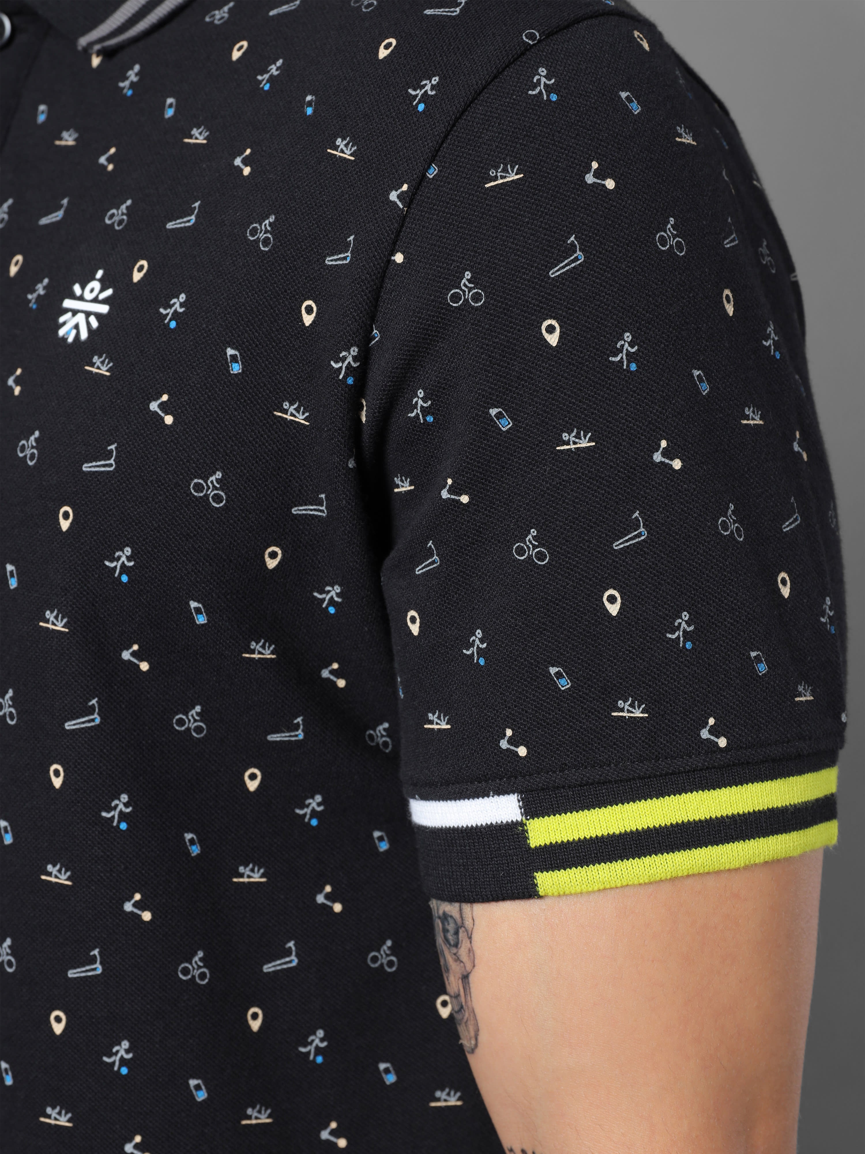 Conversational Print Polo T-shirt