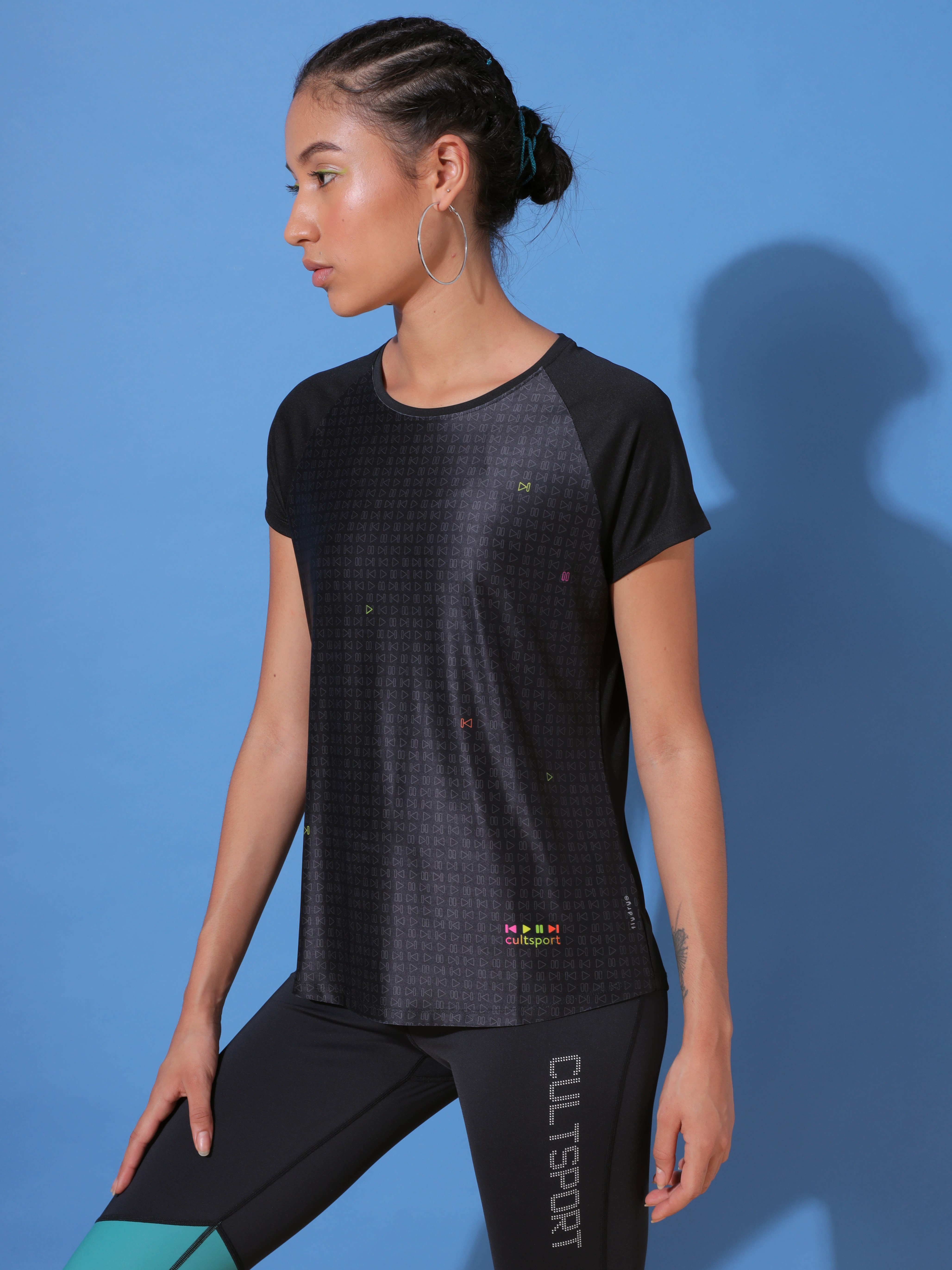 Play Pause Graphic Print T-shirt