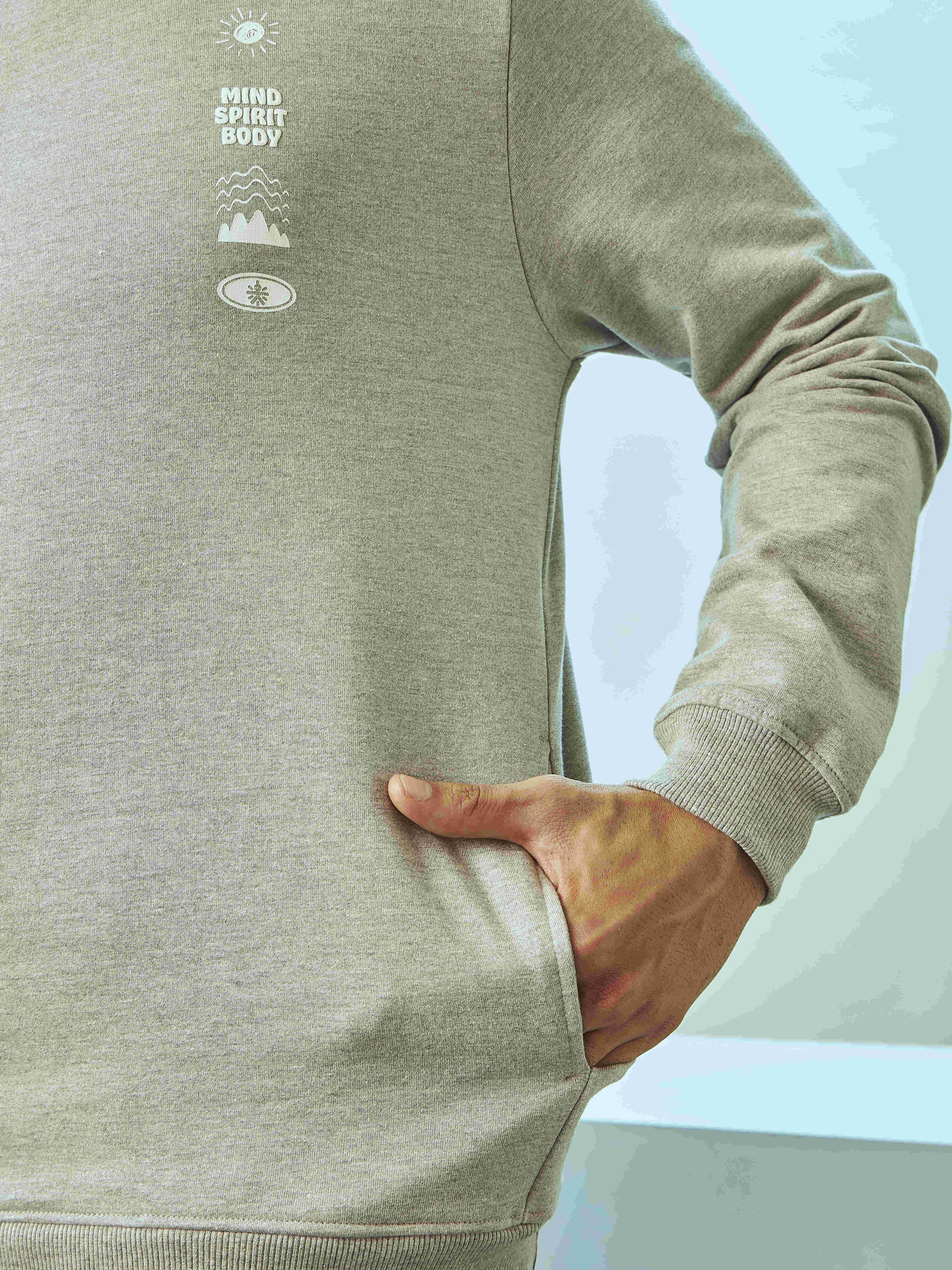 Crew Neck Sweatshirt with Side Pockets