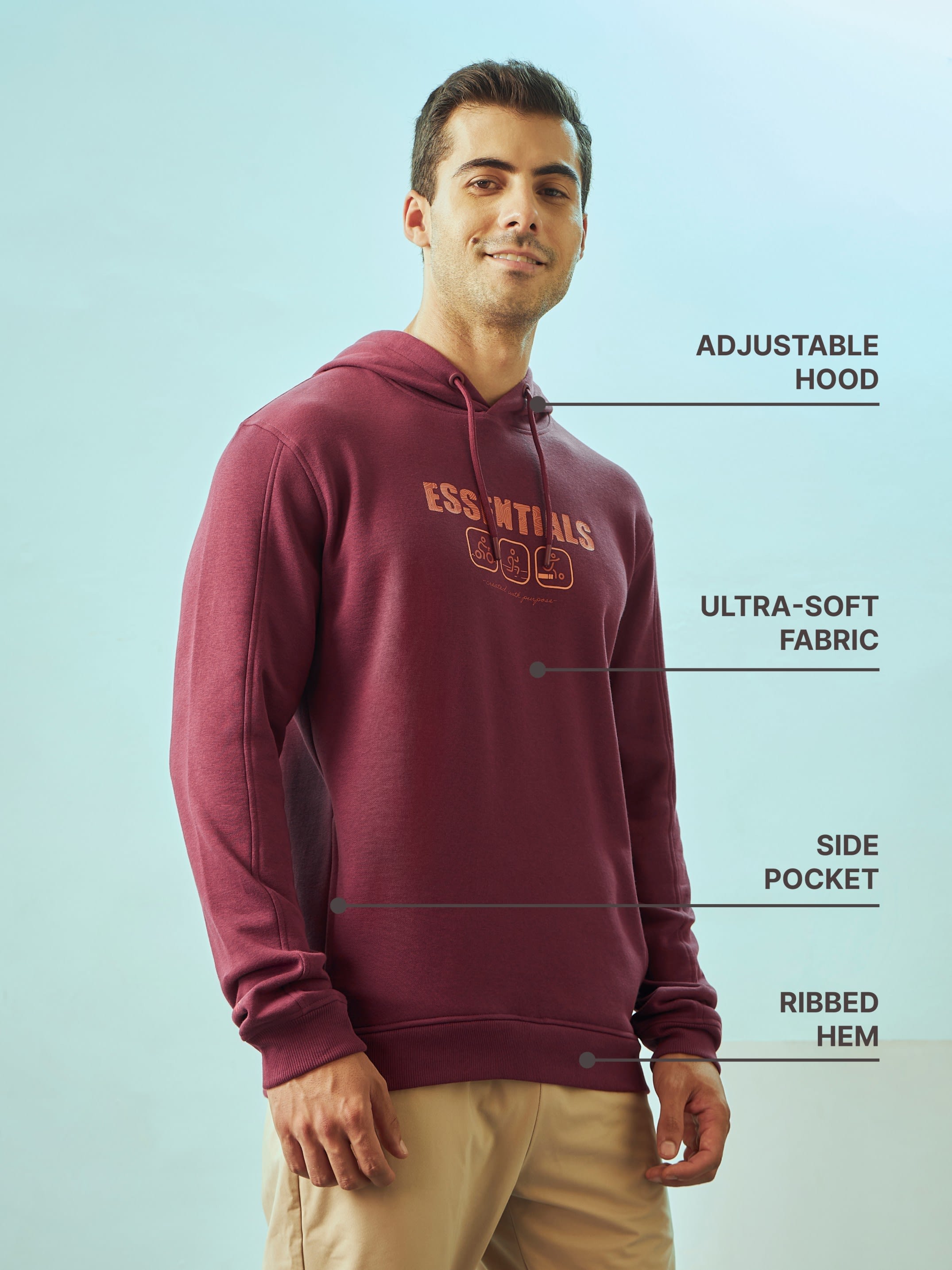 Hooded Sweatshirt with Slit Pockets