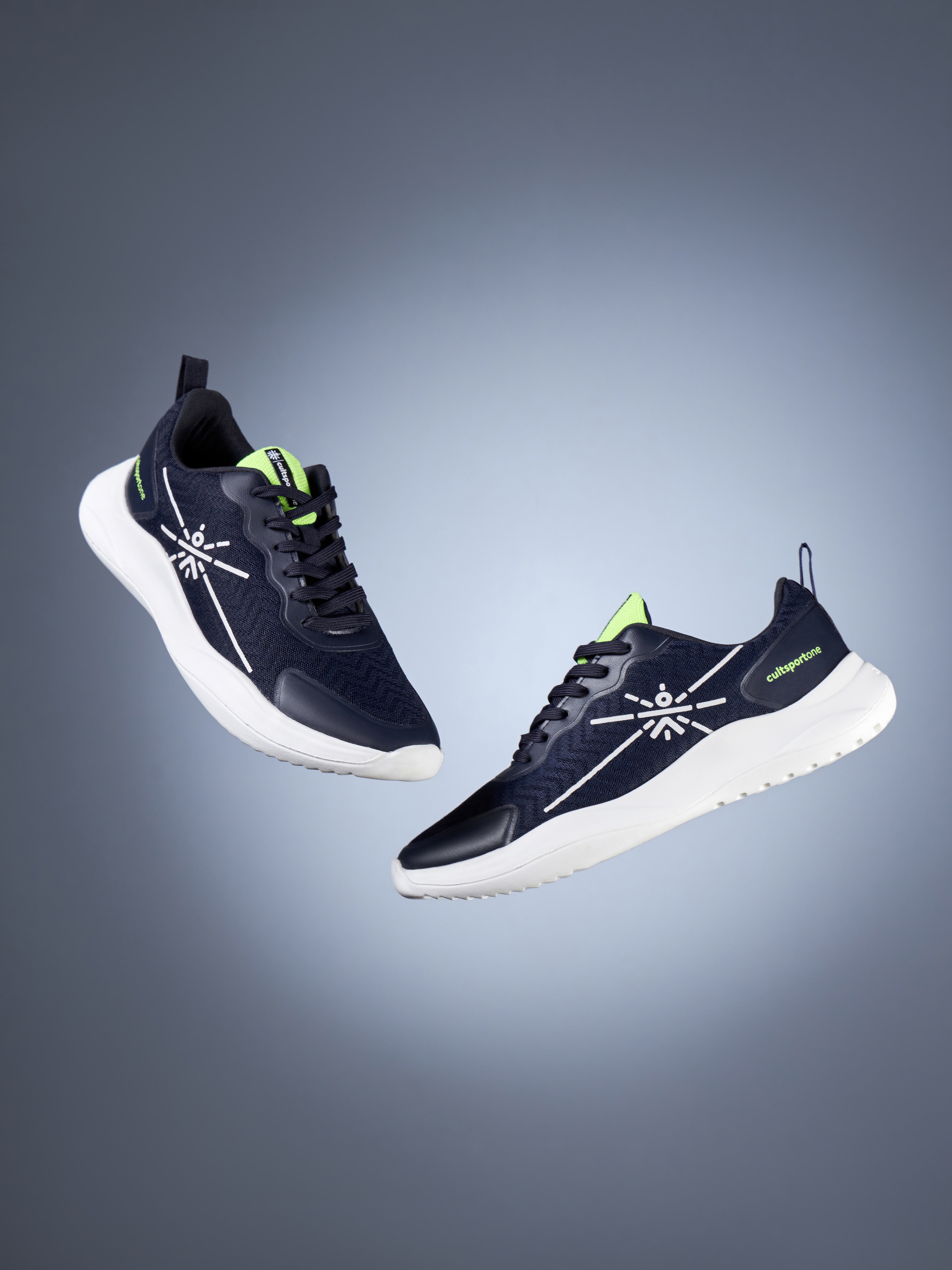 cult Lope Men Running Shoes - Navy/Lime Green