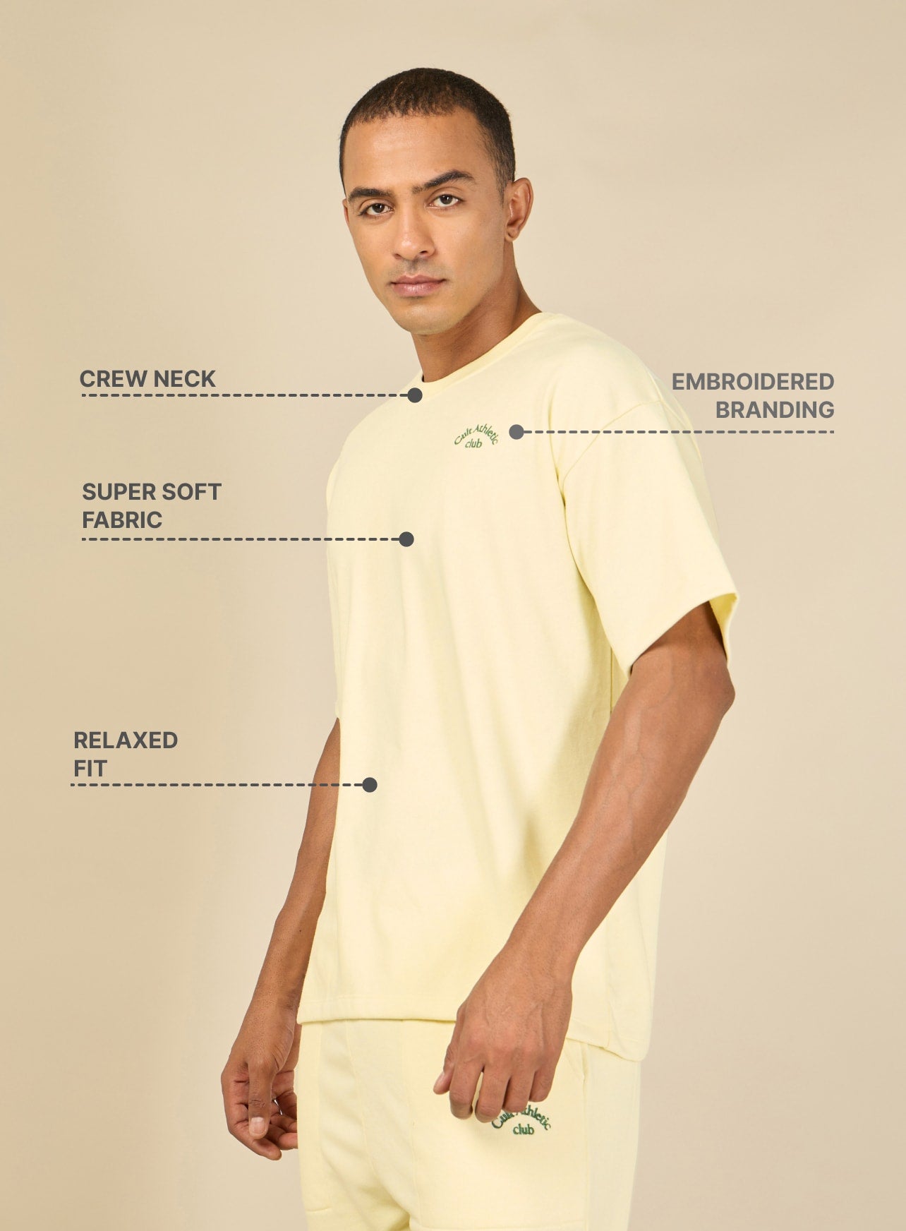 Cult Athletic Club Men Beige T-shirt