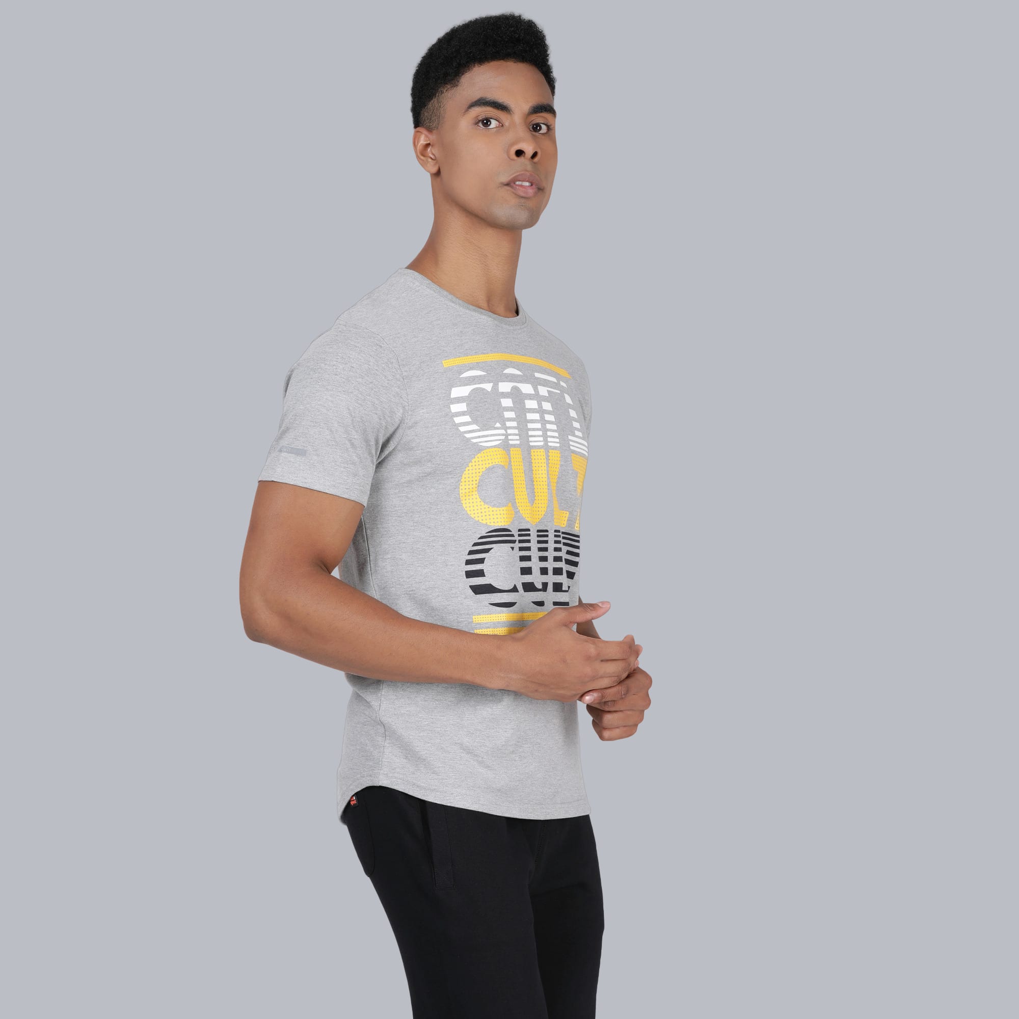 Signature Upside Down Grey Casual Tee