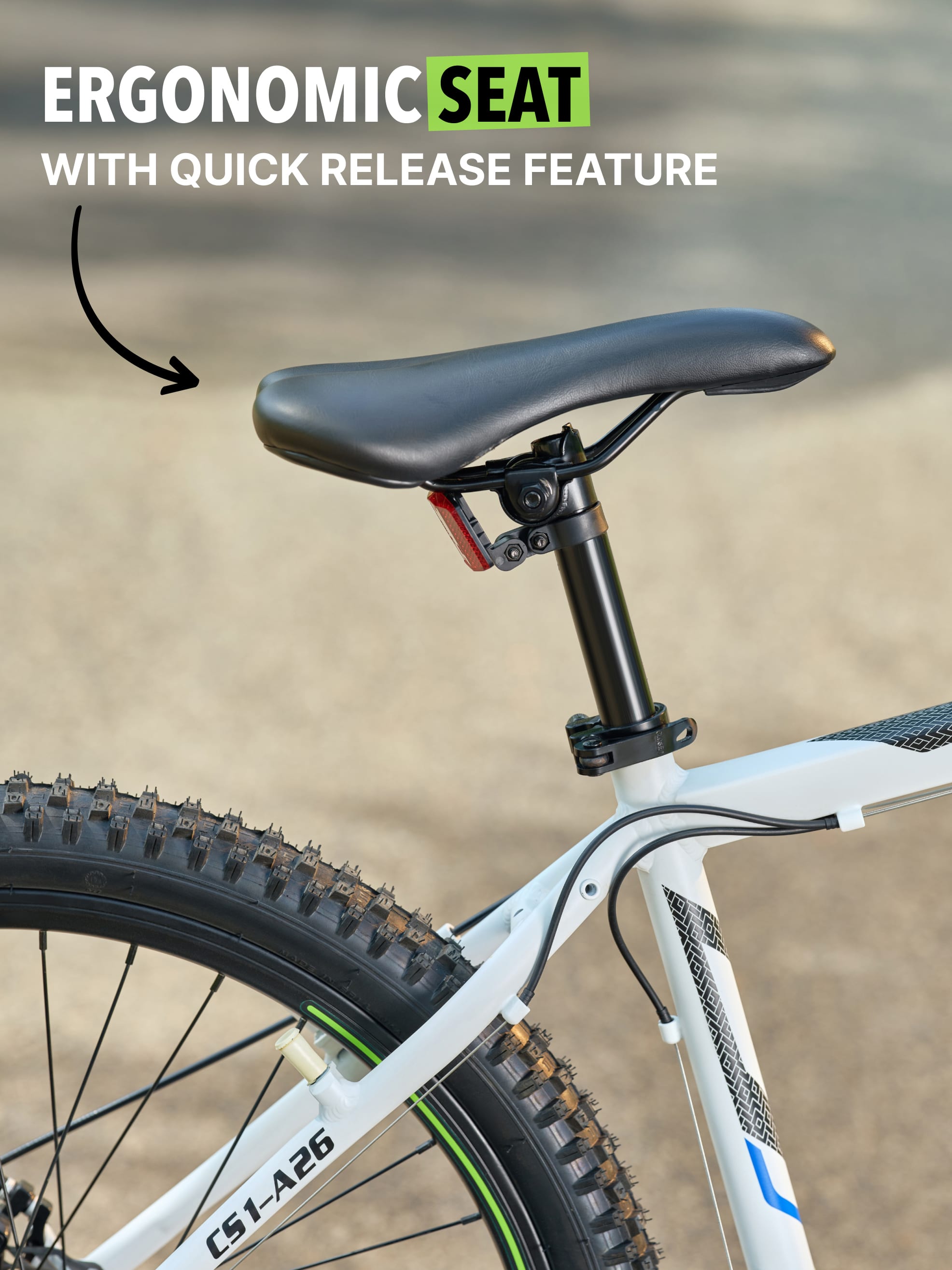 Neel Alloy 21 Speed Shimano Gear 26 inch Mountain Cycle, Dual Disc Brake, Front Suspension, Double Wall Alloy Rim,  White, Free Trainer Sessions, Cycling Event